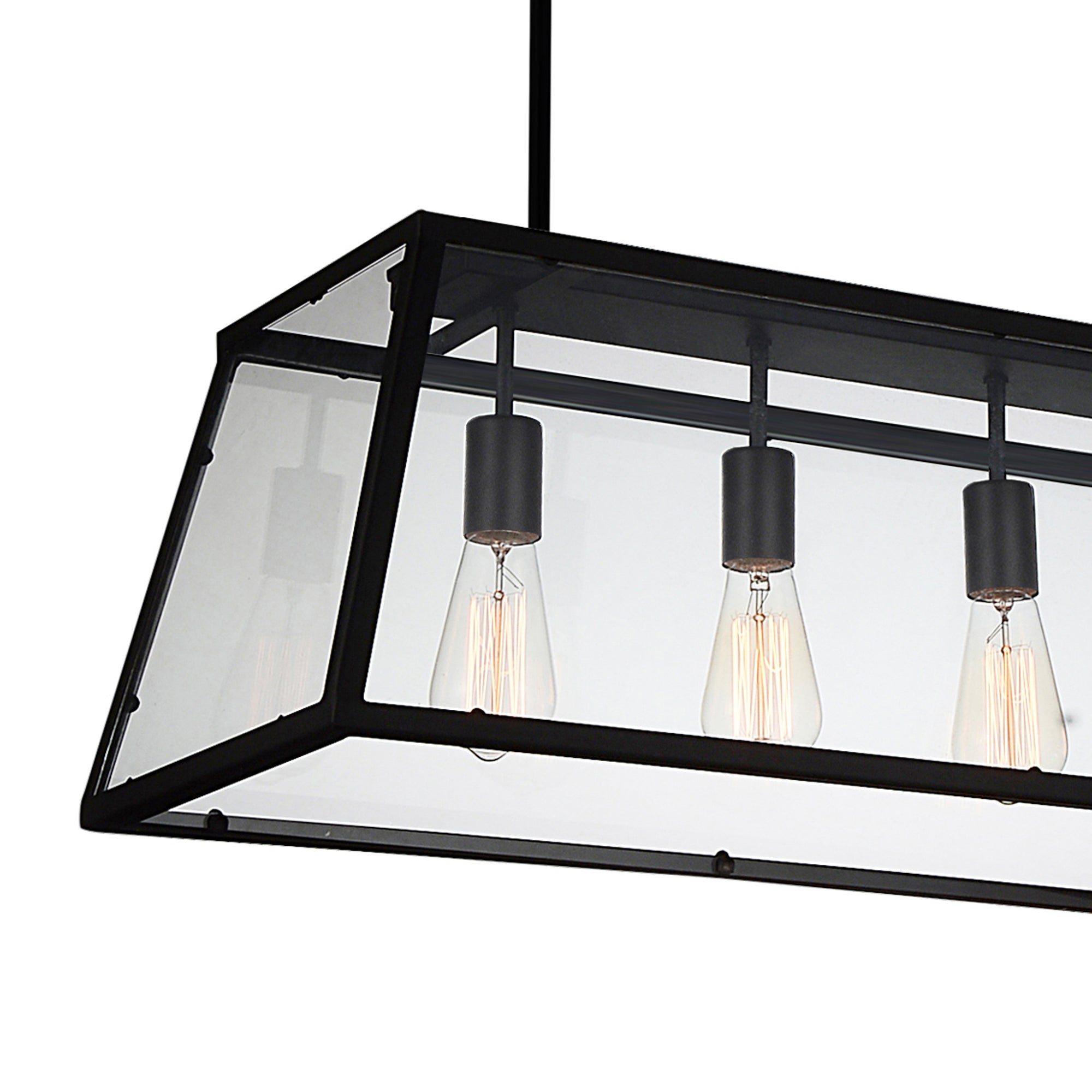 Alyson 4 Light Black Chandelier - CWI Lighting