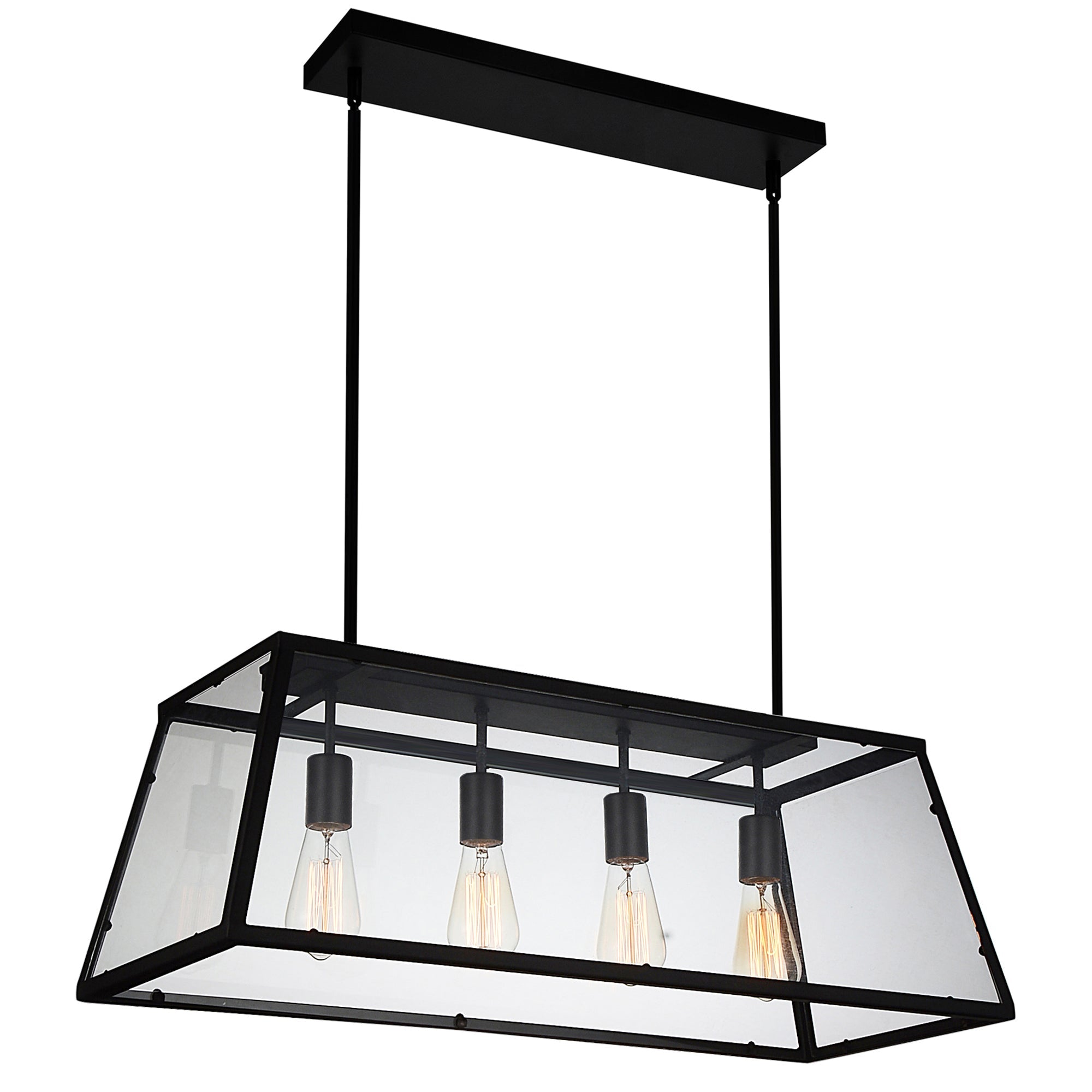 Alyson 4 Light Black Chandelier - CWI Lighting