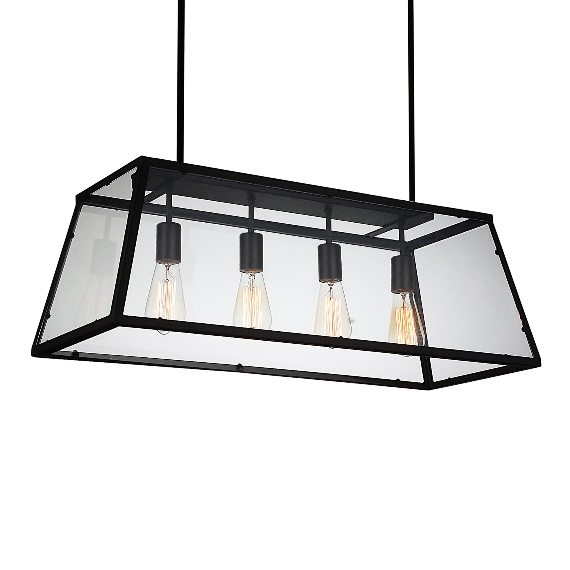 Alyson 4 Light Black Chandelier - CWI Lighting