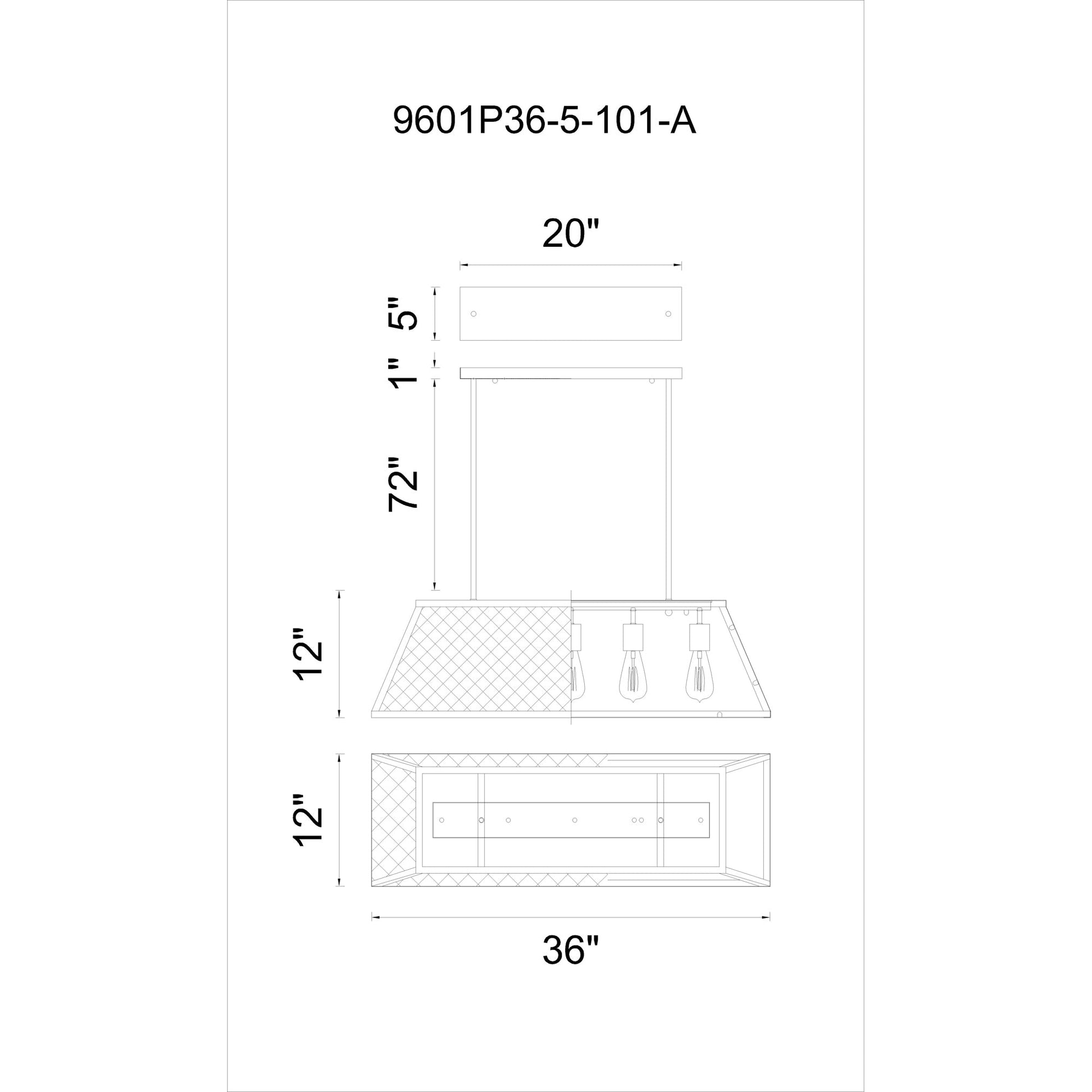 Alyson 5 Light Black Chandelier - CWI Lighting