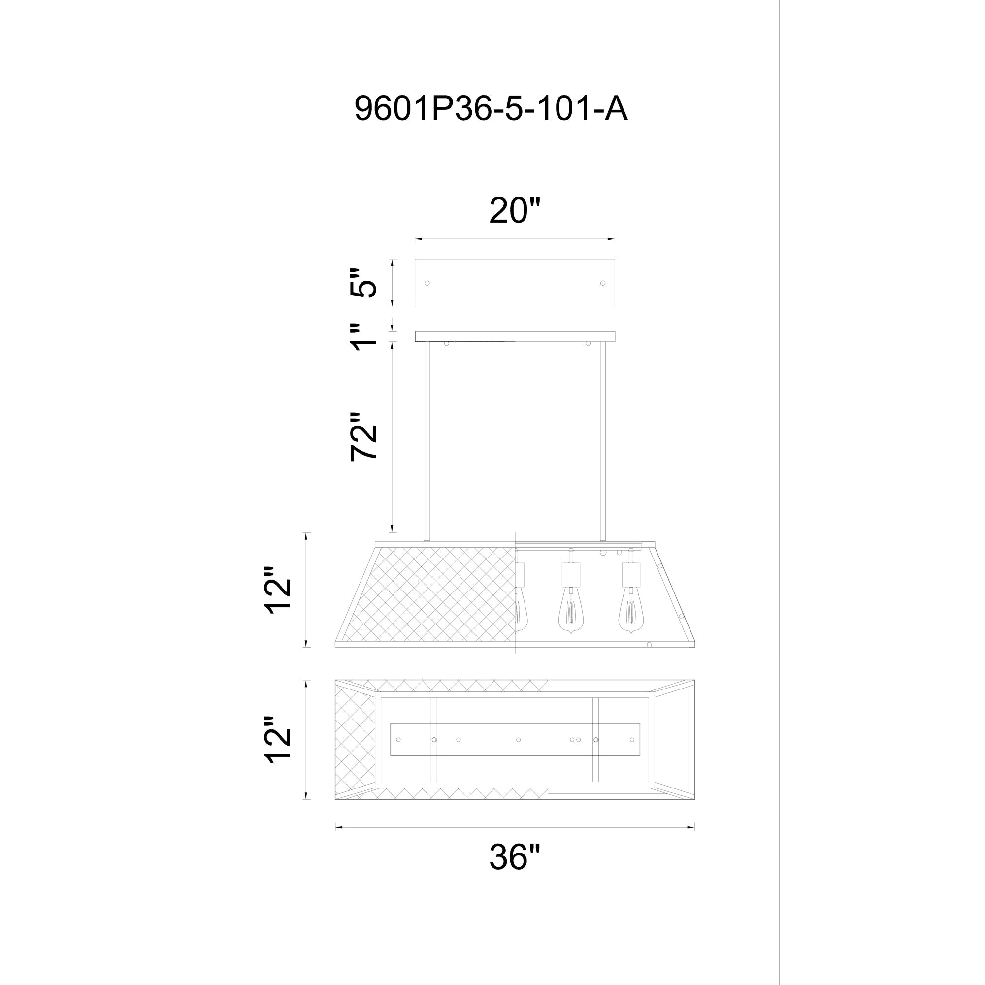 Alyson 5 Light Black Chandelier - CWI Lighting