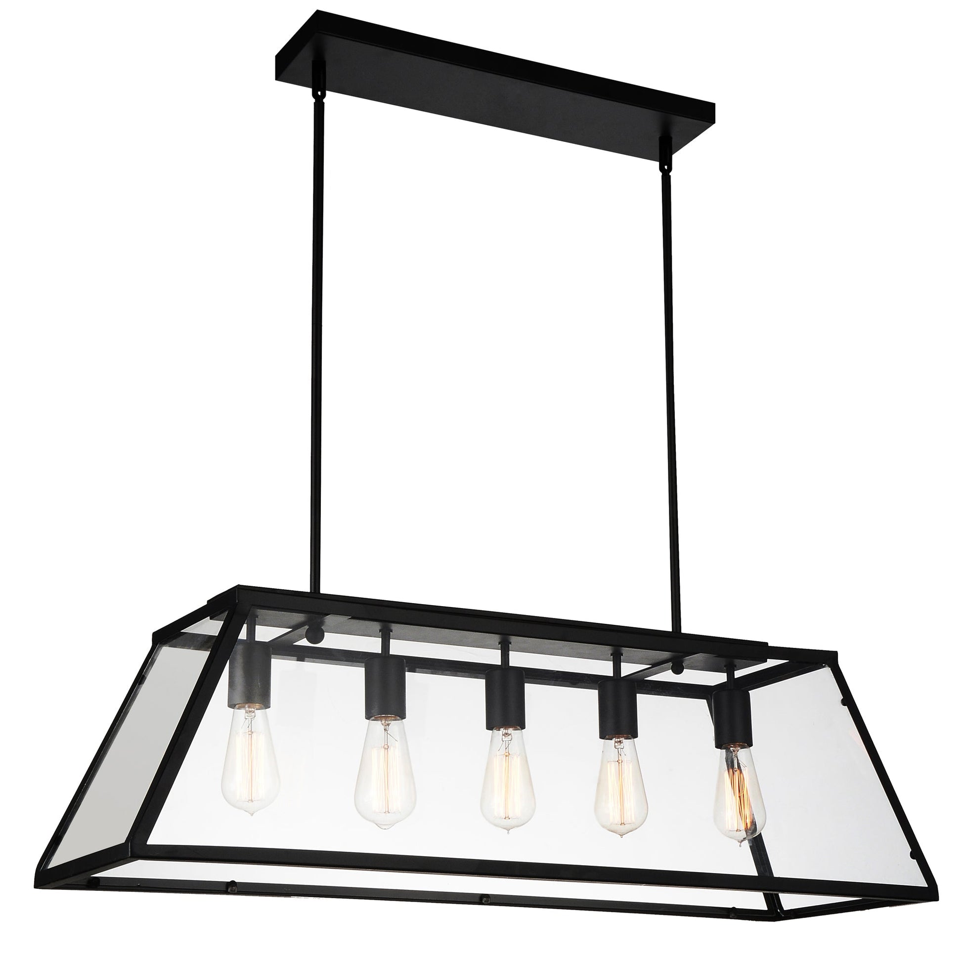 Alyson 5 Light Black Chandelier - CWI Lighting