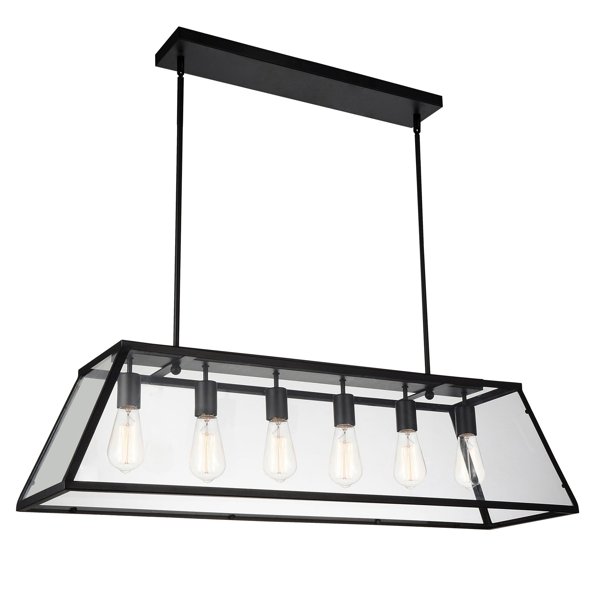 Alyson 6 Light Black Chandelier - CWI Lighting