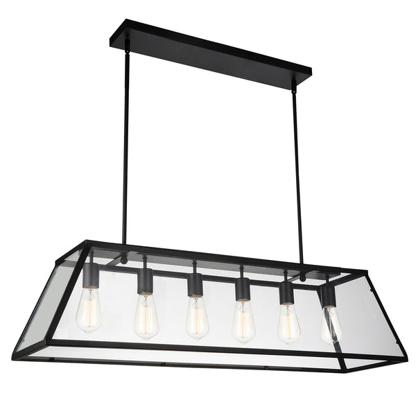 Alyson 6 Light Black Chandelier - CWI Lighting