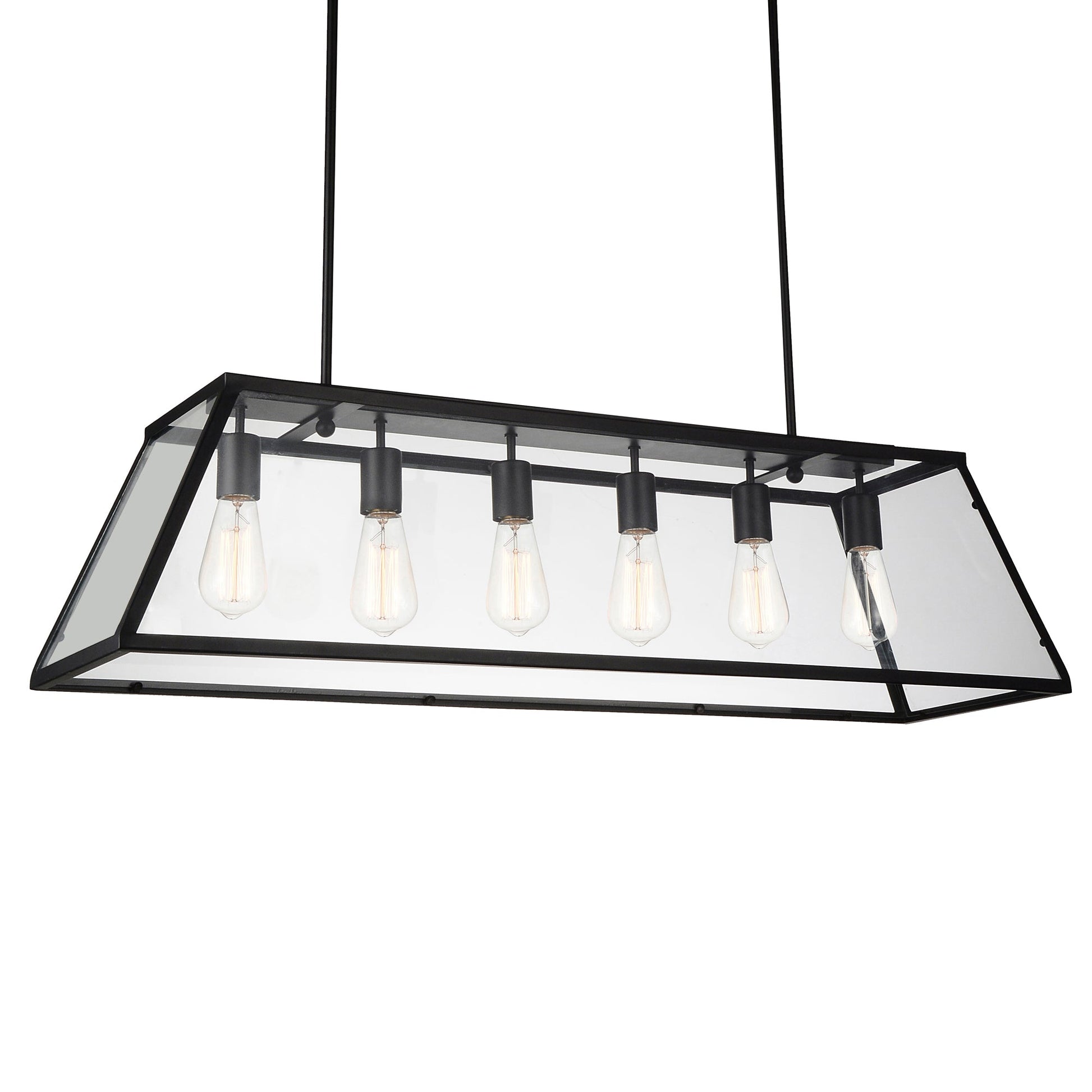 Alyson 6 Light Black Chandelier - CWI Lighting