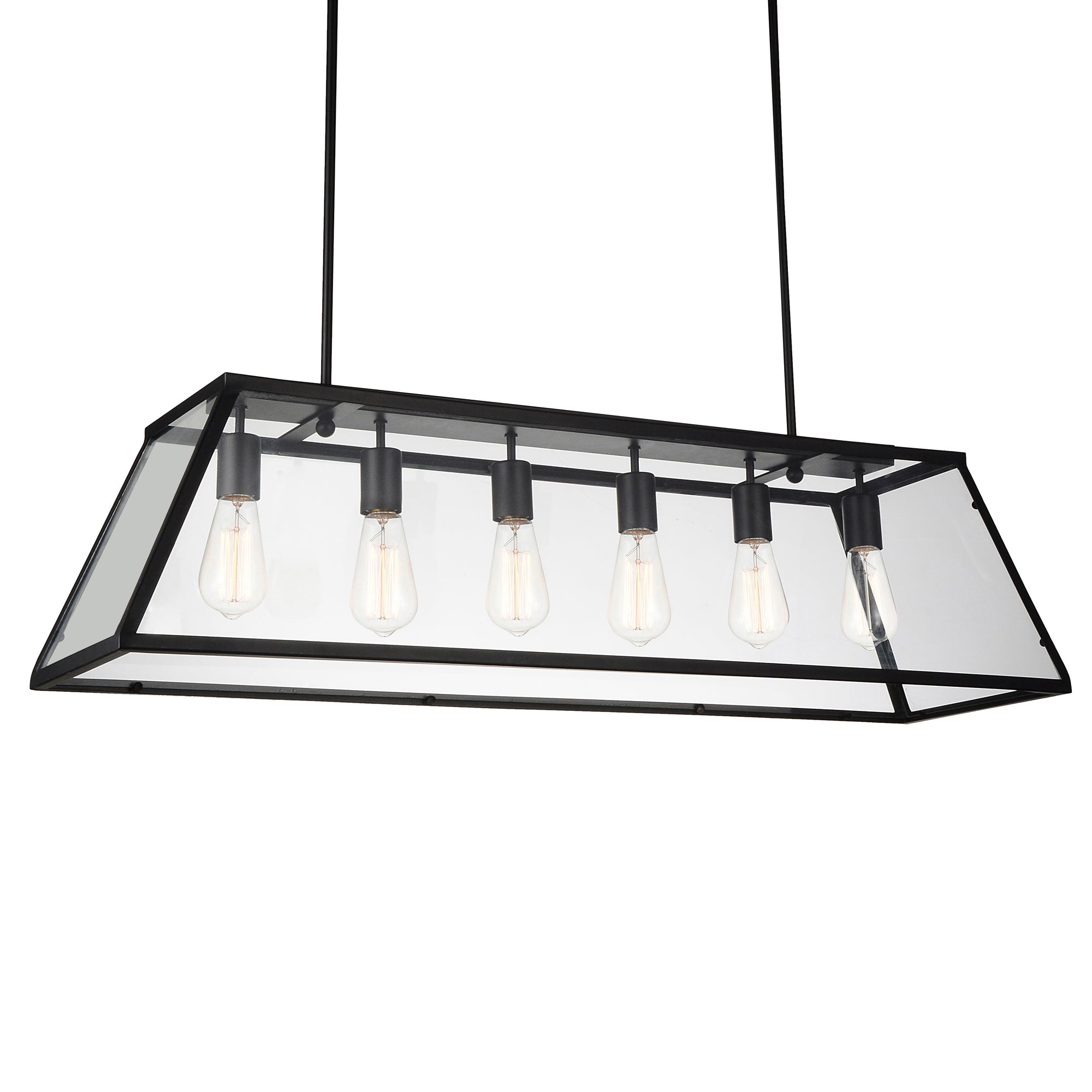 Alyson 6 Light Black Chandelier - CWI Lighting