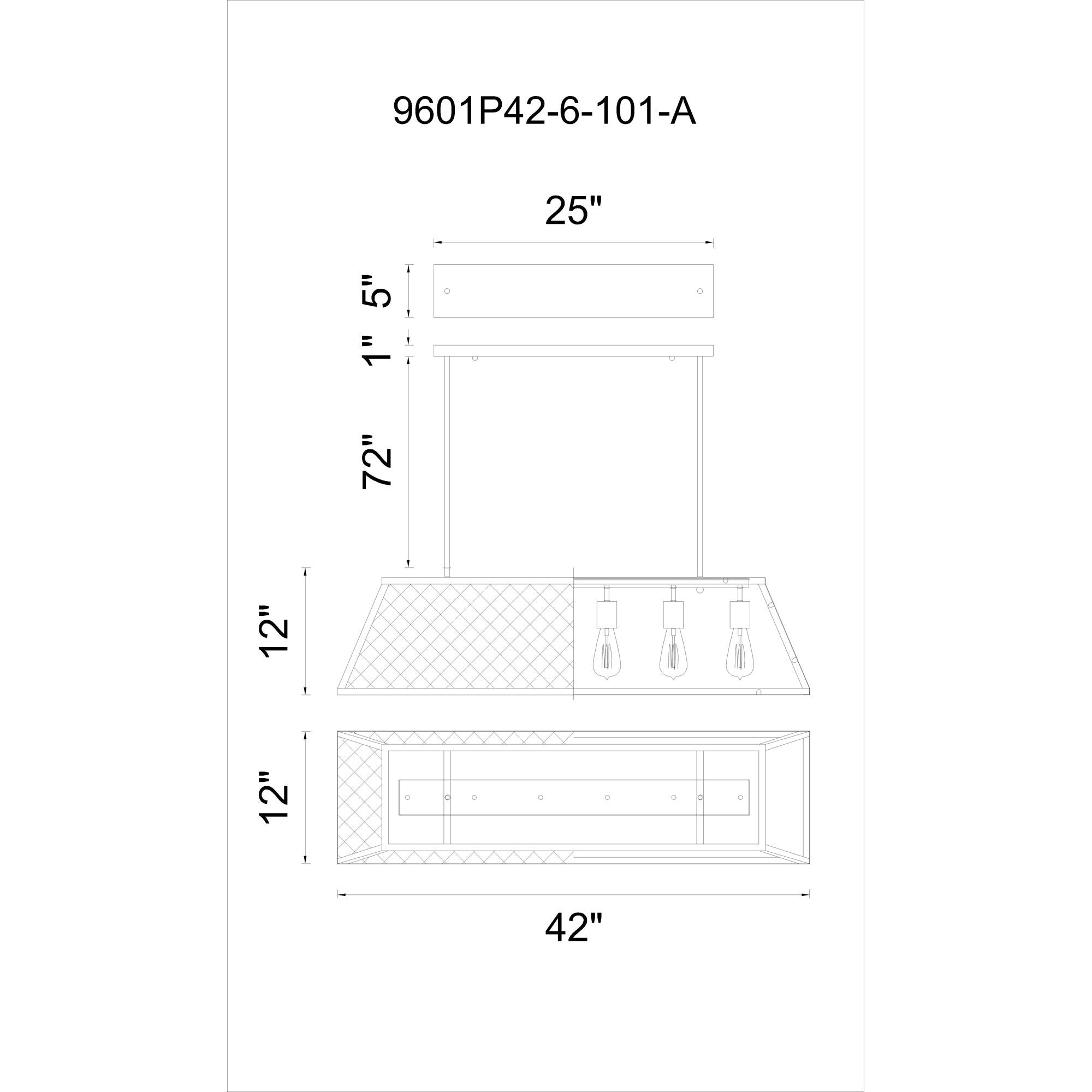 Alyson 6 Light Black Chandelier - CWI Lighting