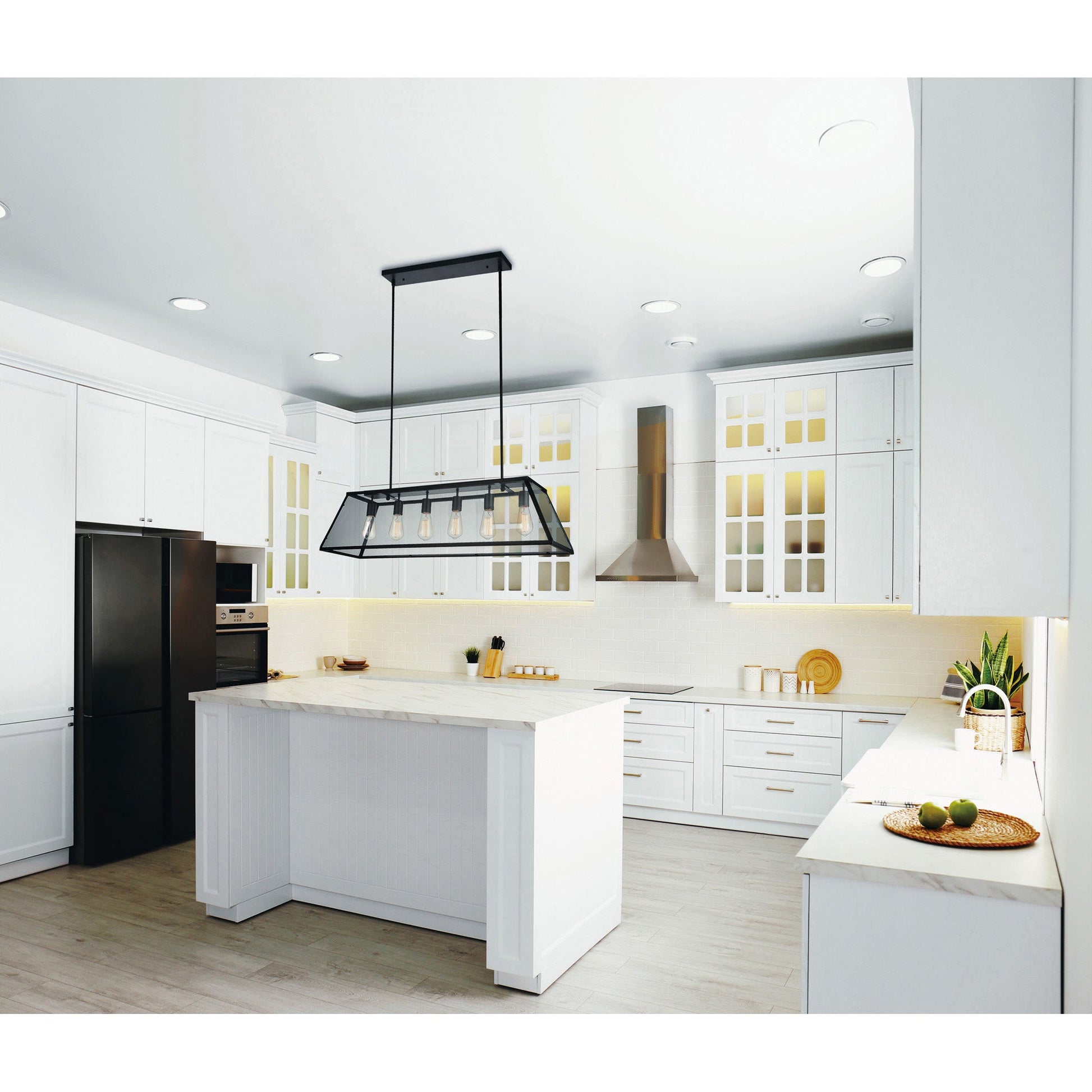 Alyson 6 Light Black Chandelier - CWI Lighting