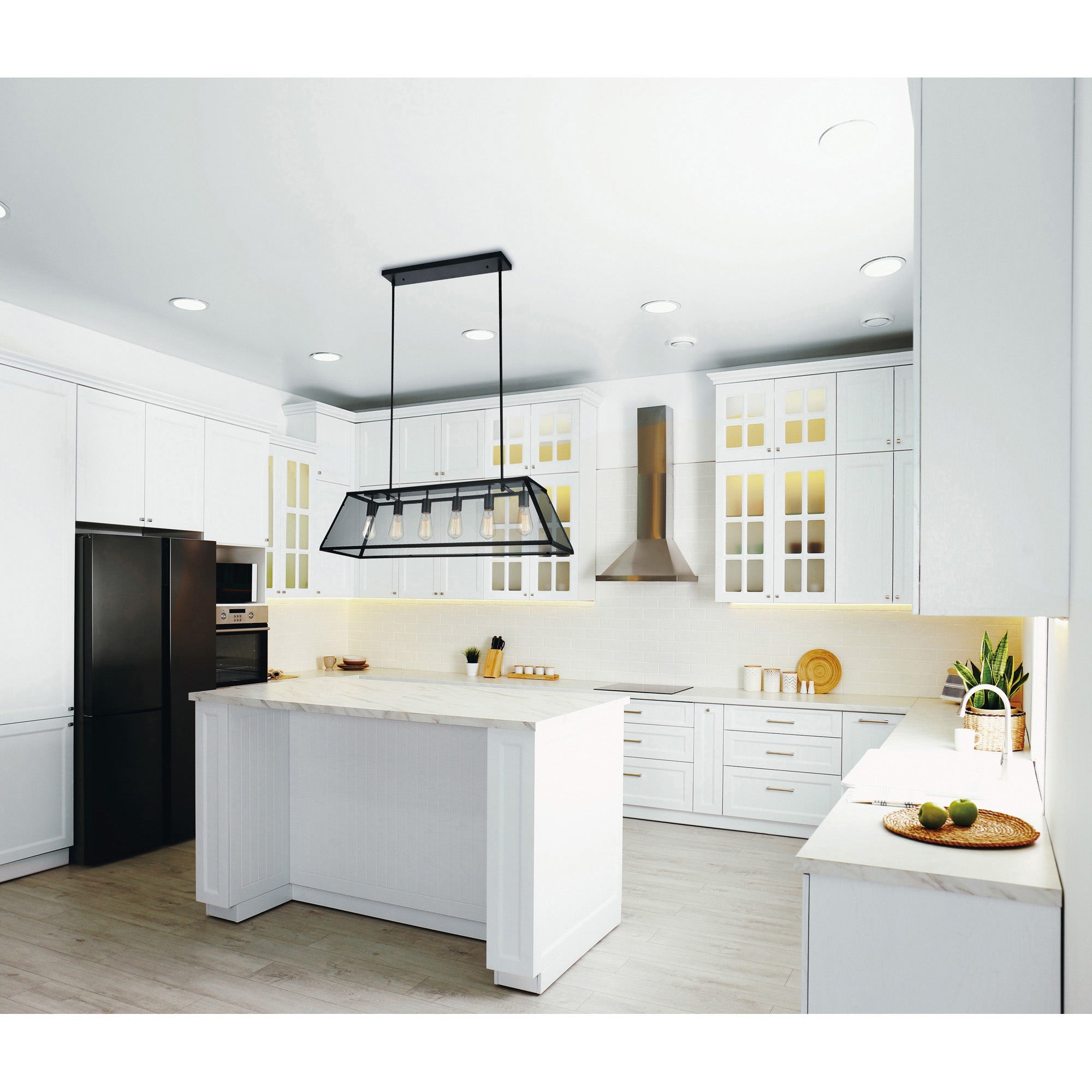 Alyson 6 Light Black Chandelier - CWI Lighting