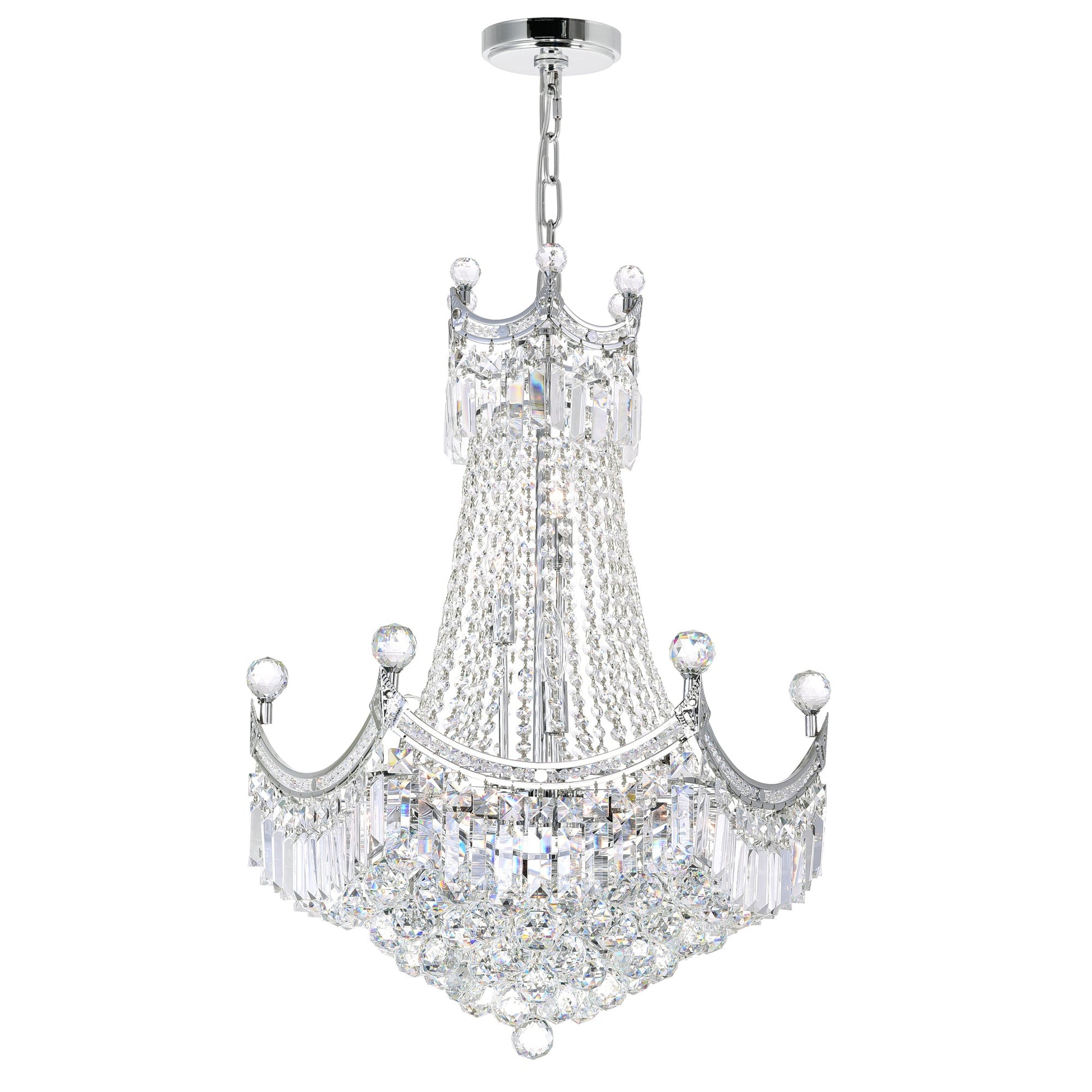 Amanda 11 Light Down Chandelier With Chrome Finish - CWI Lighting
