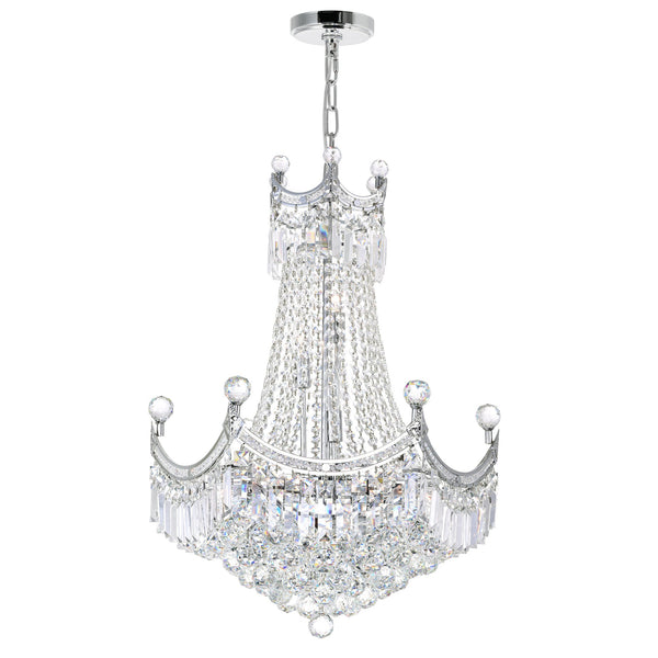 Amanda 11 Light Down Chandelier With Chrome Finish - CWI Lighting