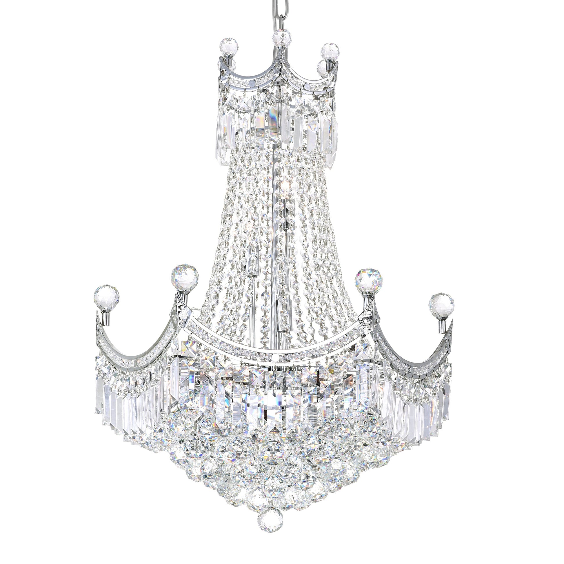 Amanda 11 Light Down Chandelier With Chrome Finish - CWI Lighting