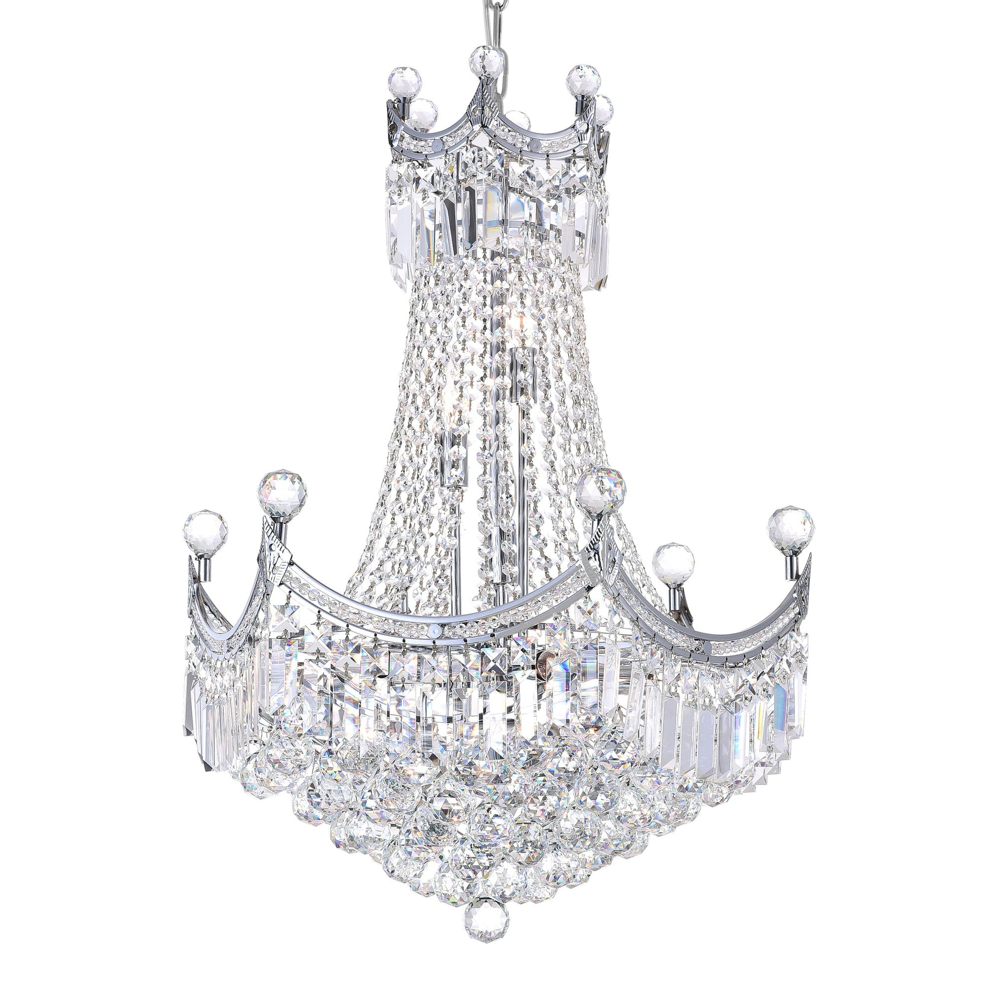 Amanda 11 Light Down Chandelier With Chrome Finish - CWI Lighting