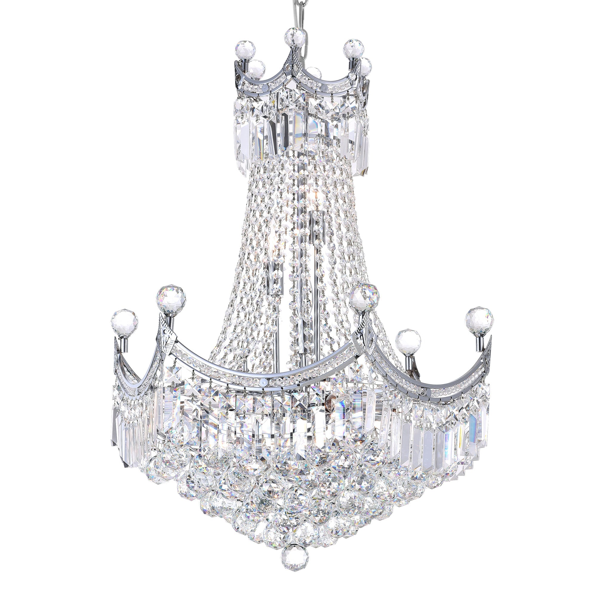 Amanda 11 Light Down Chandelier With Chrome Finish - CWI Lighting