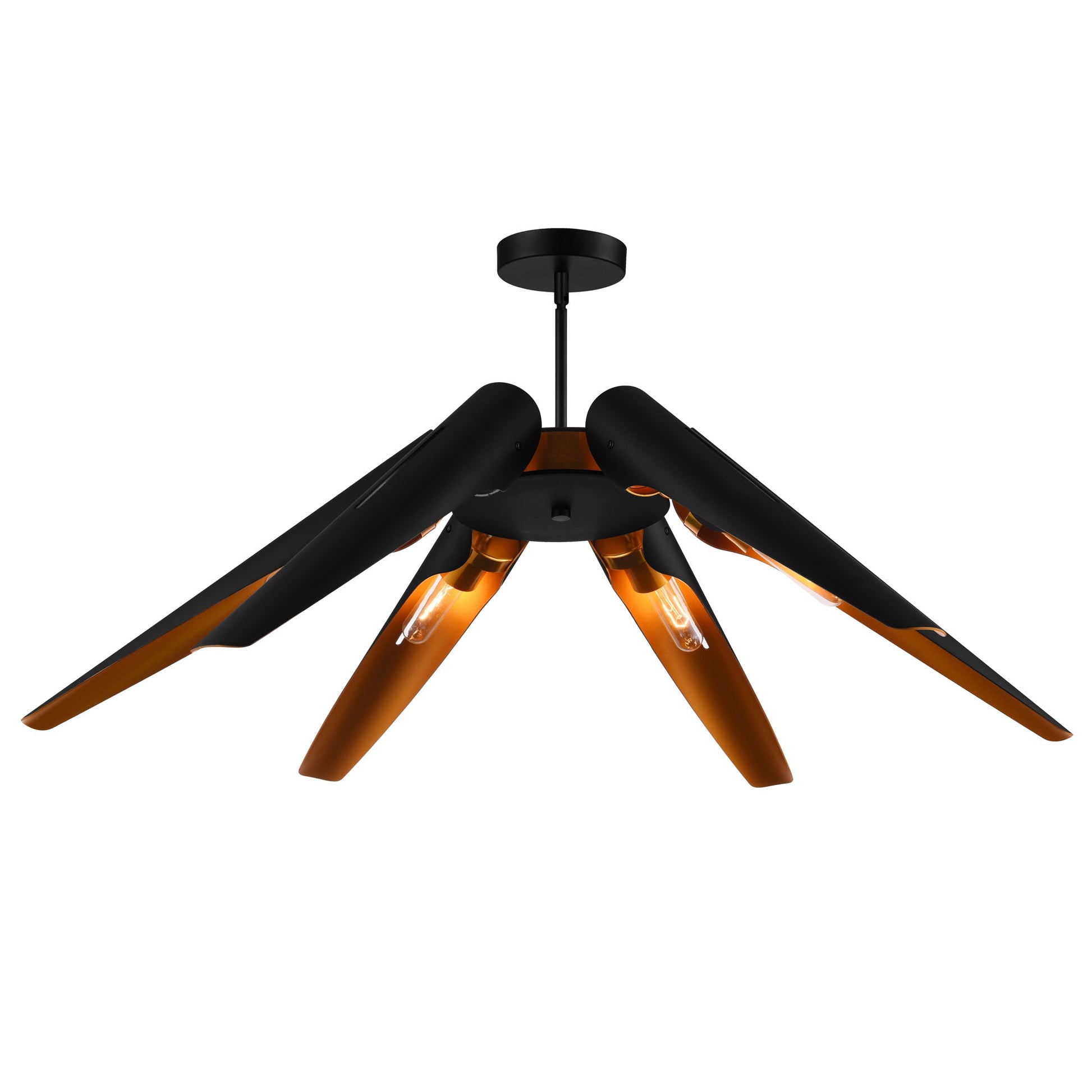 Amar 6 Light Matte Black Chandelier - CWI Lighting