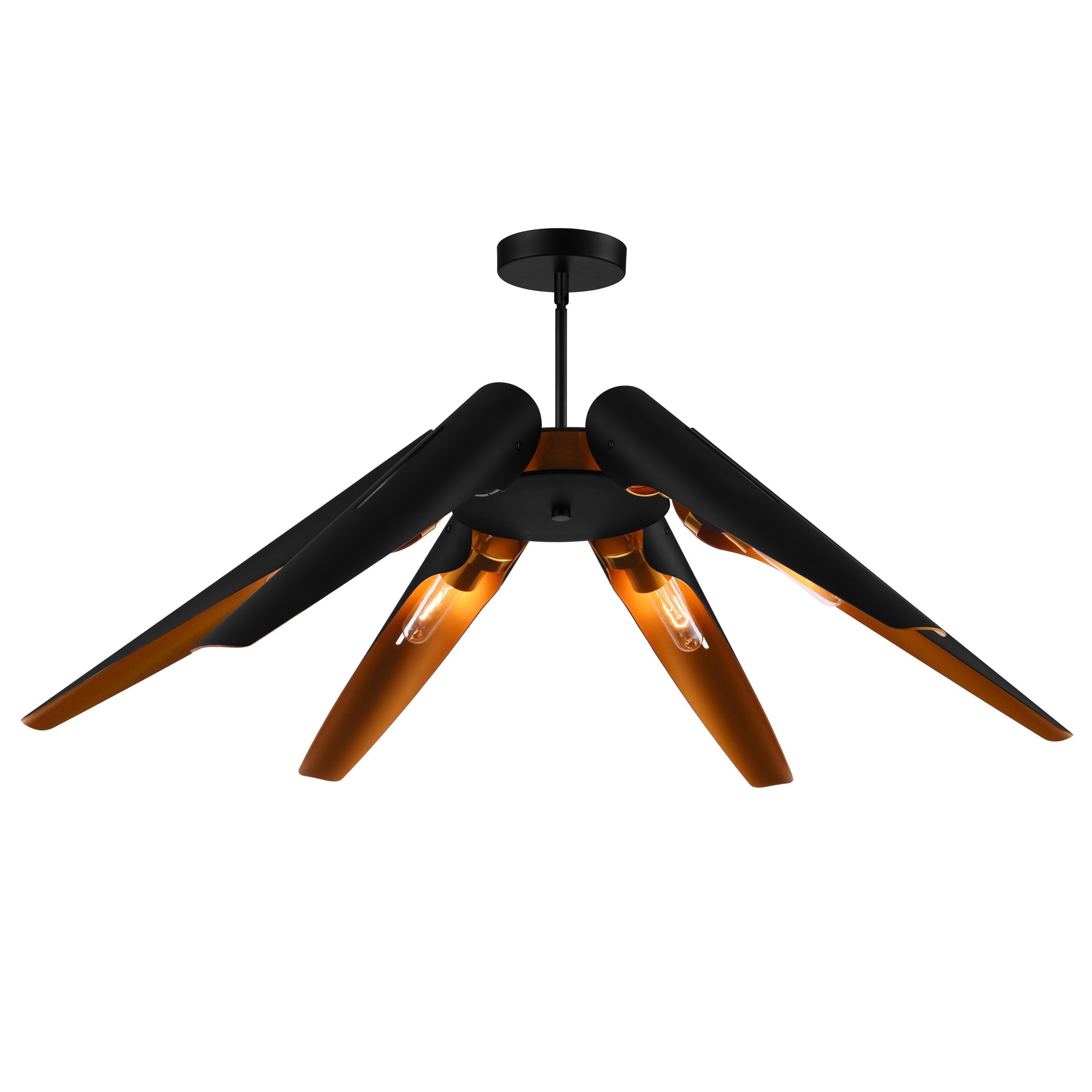 Amar 6 Light Matte Black Chandelier - CWI Lighting