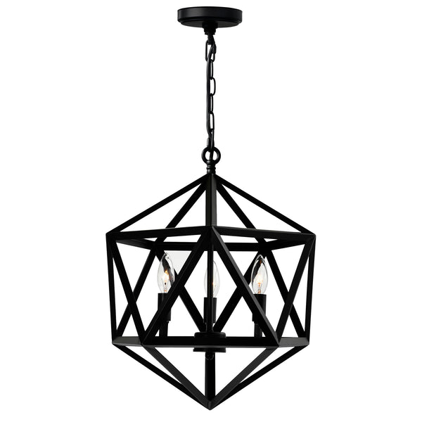 Amazon 3 Light Black Pendant - CWI Lighting