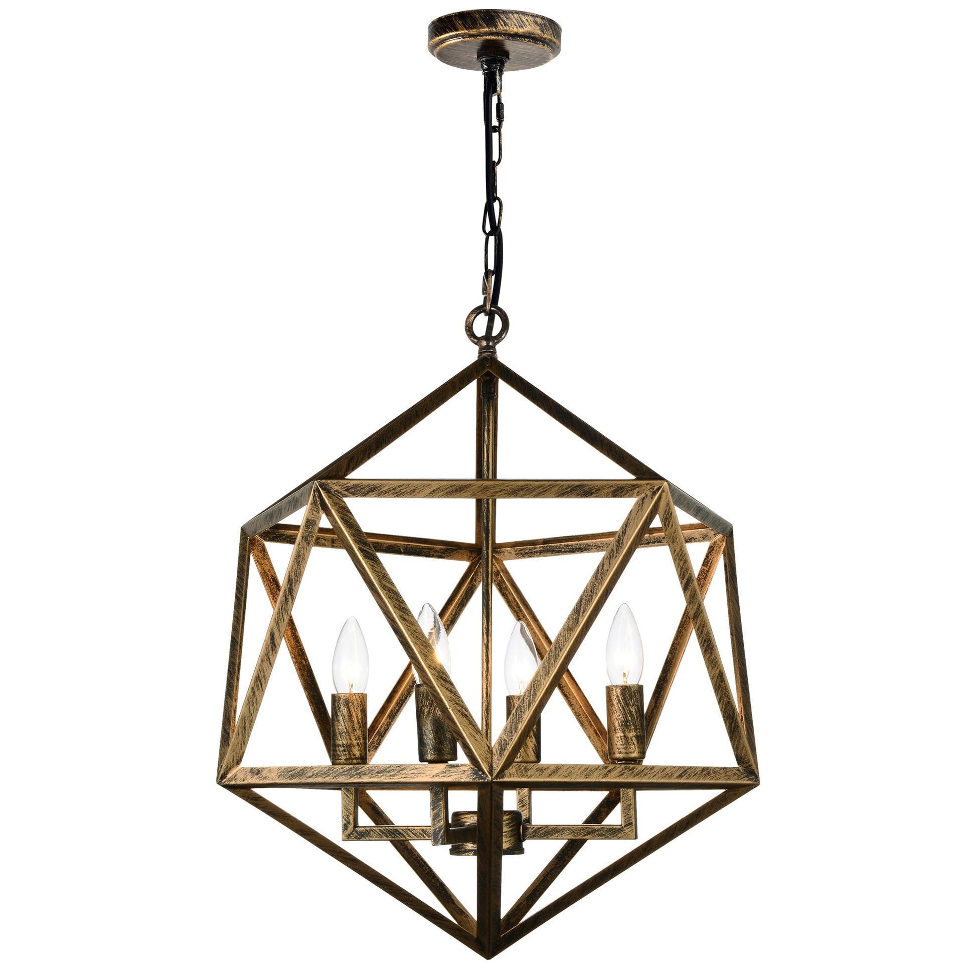 Amazon 4 Light Antique Forged Copper Pendant - CWI Lighting