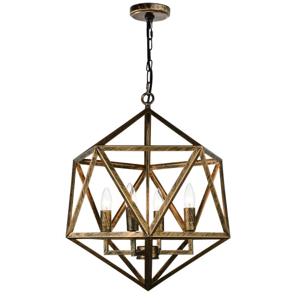Amazon 4 Light Antique Forged Copper Pendant - CWI Lighting