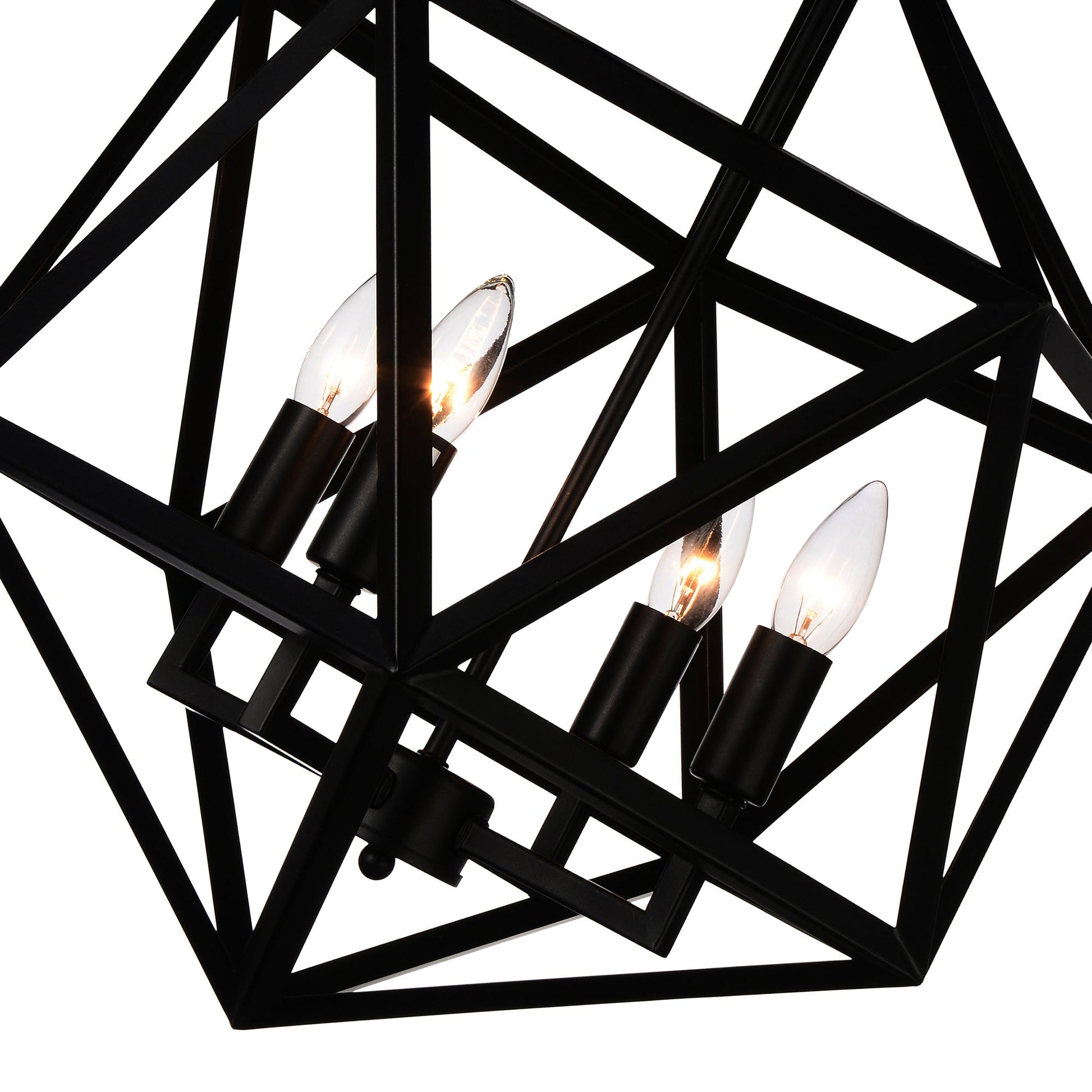 Amazon 4 Light Black Pendant - CWI Lighting