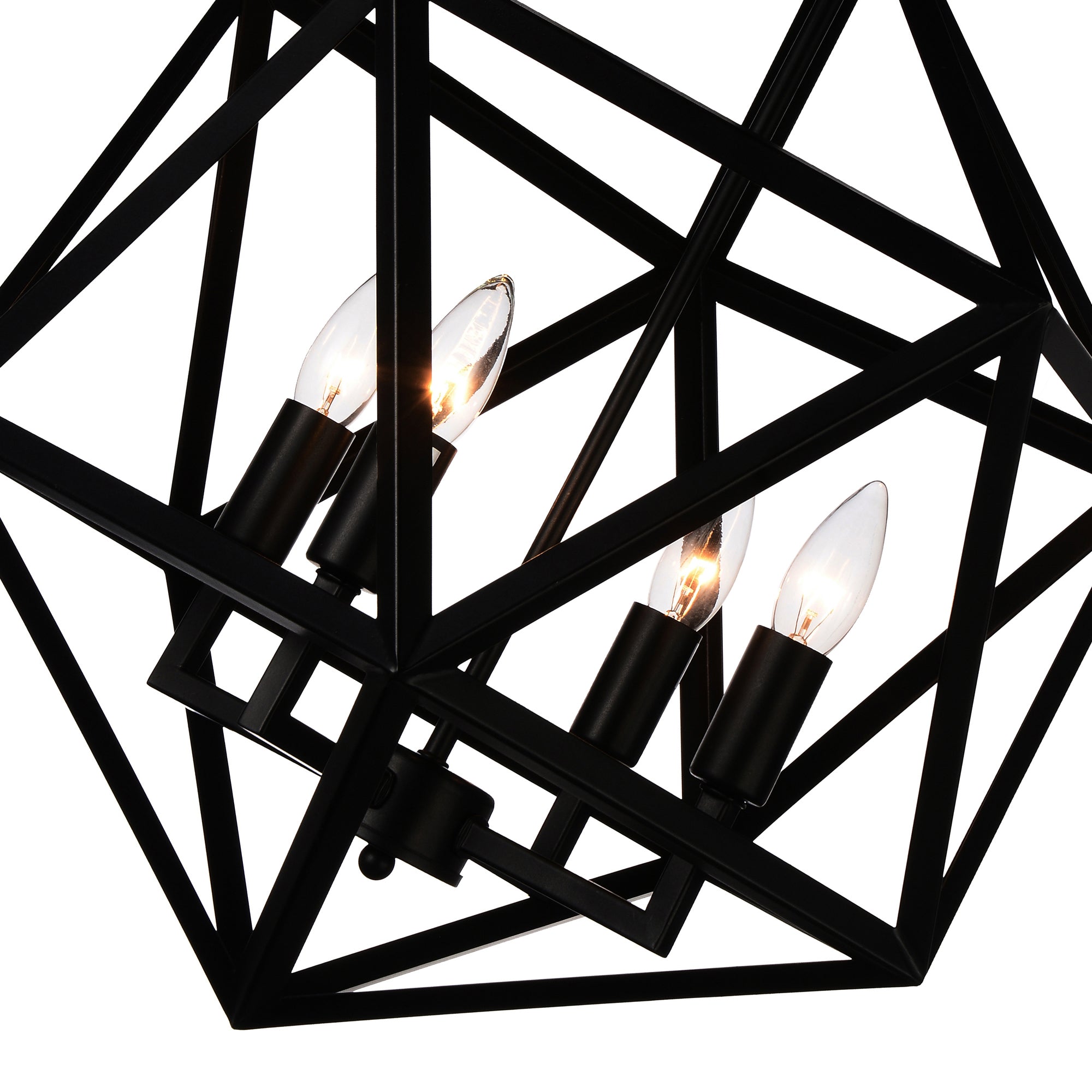 Amazon 4 Light Black Pendant - CWI Lighting
