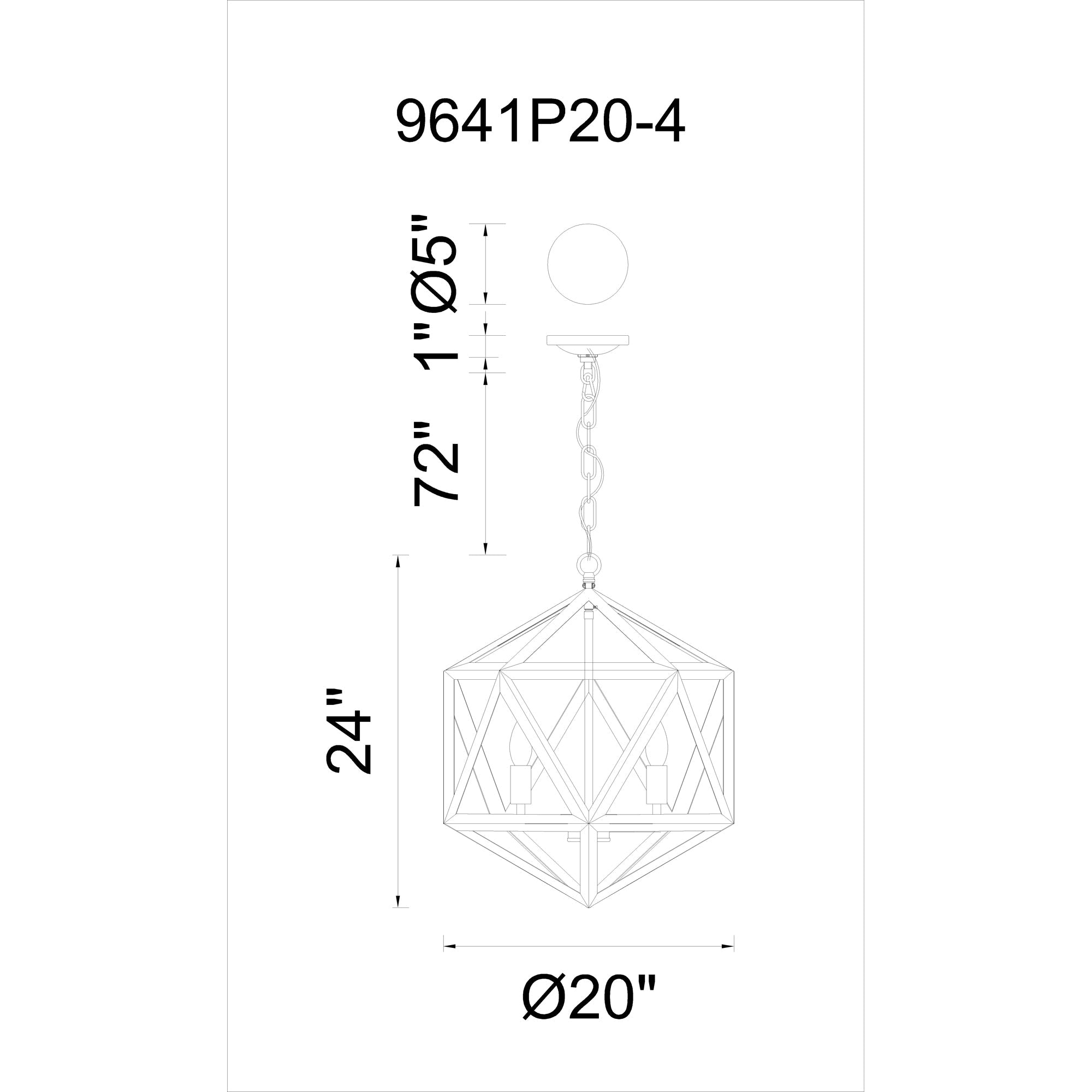 Amazon 4 Light Black Pendant - CWI Lighting