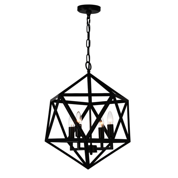 Amazon 4 Light Black Pendant - CWI Lighting