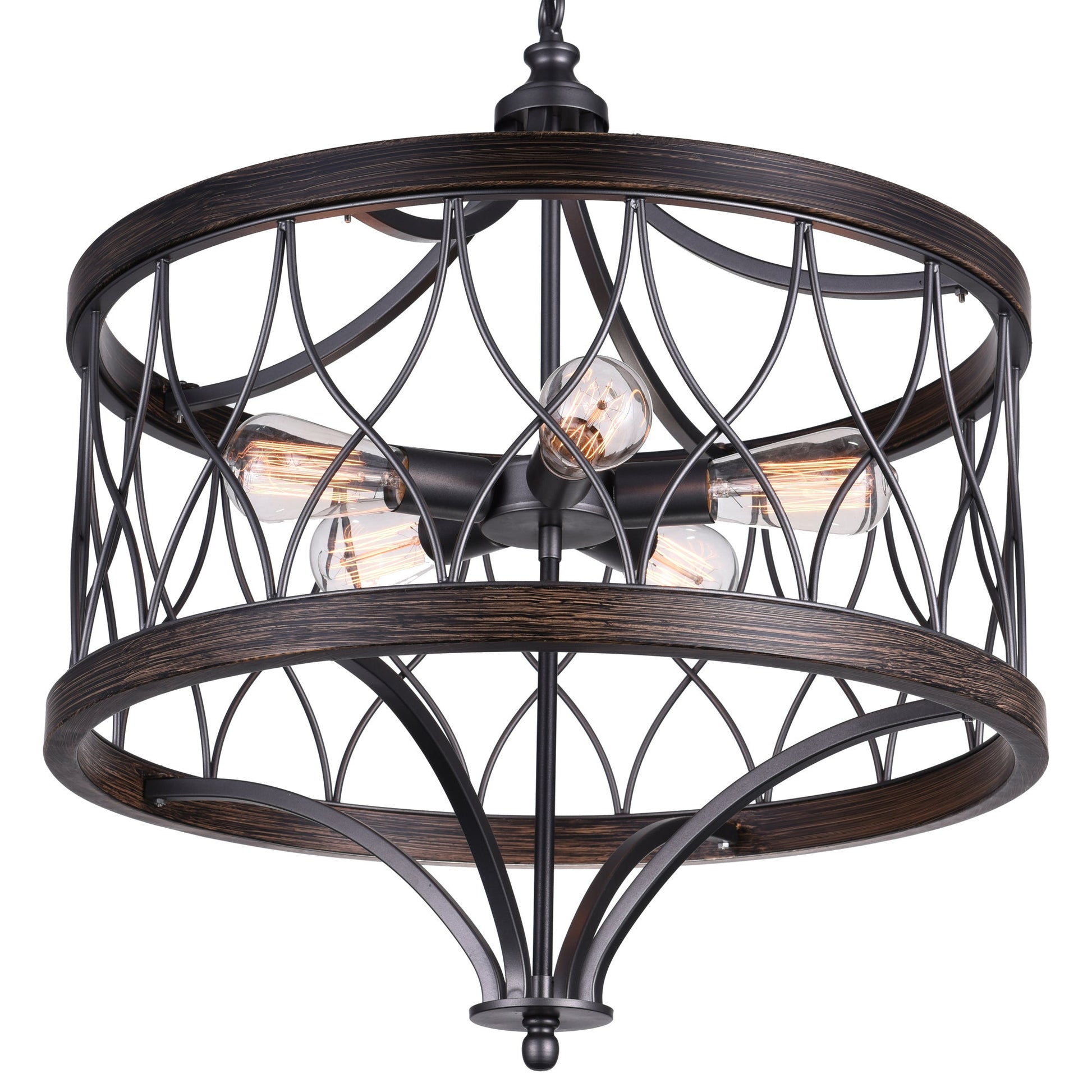 Amazon 5 Light Drum Shade Chandelier With Gun Metal Finish - CWI Lighting