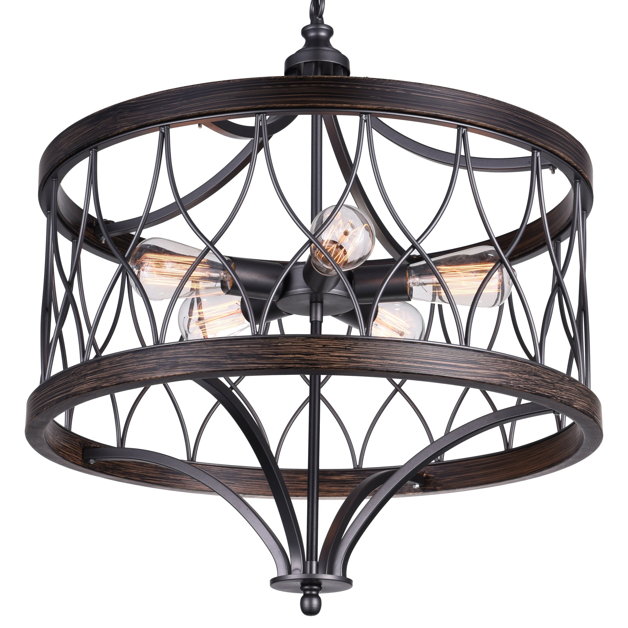 Amazon 5 Light Drum Shade Chandelier With Gun Metal Finish - CWI Lighting