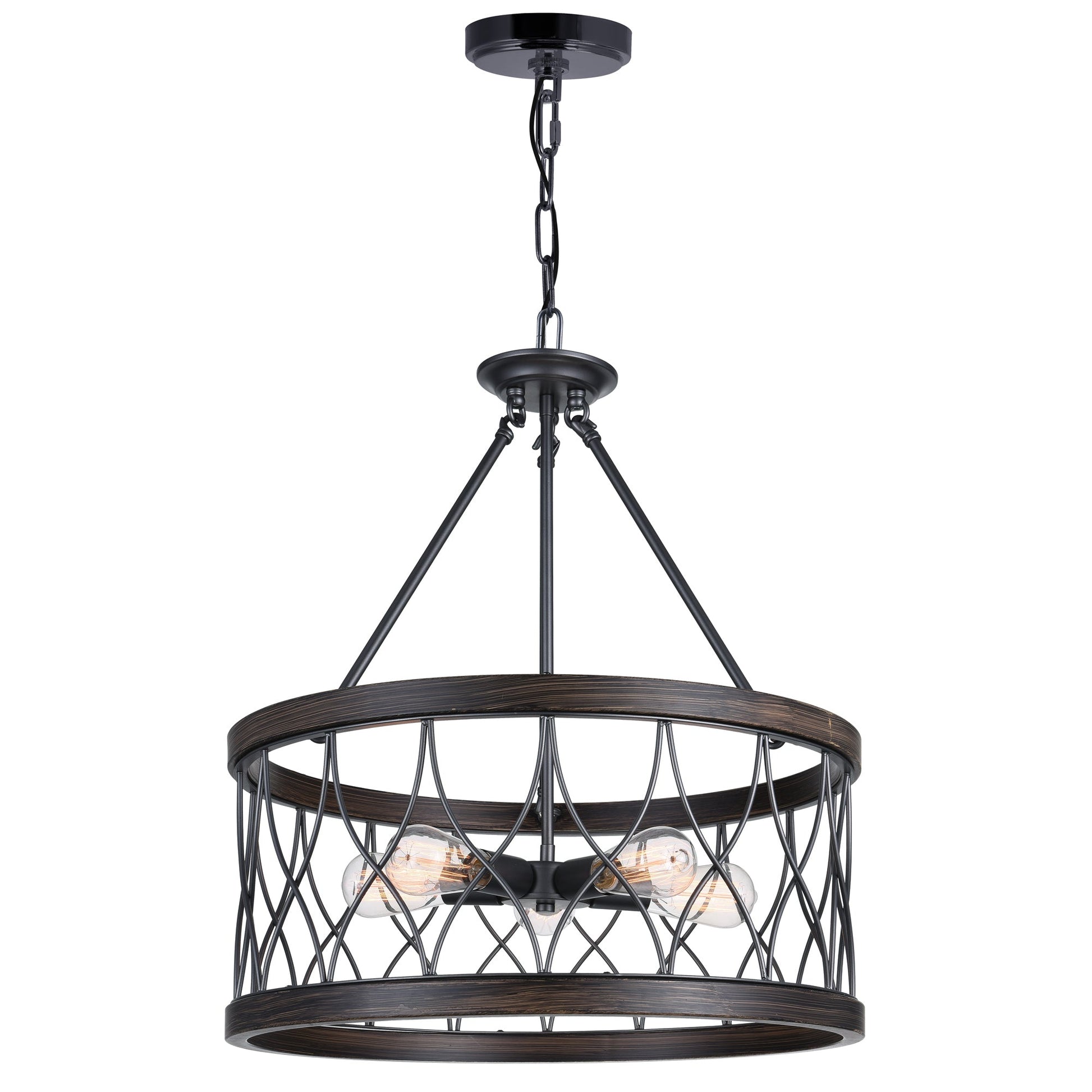 Amazon 5 Light Drum Shade Chandelier With Gun Metal Finish - CWI Lighting
