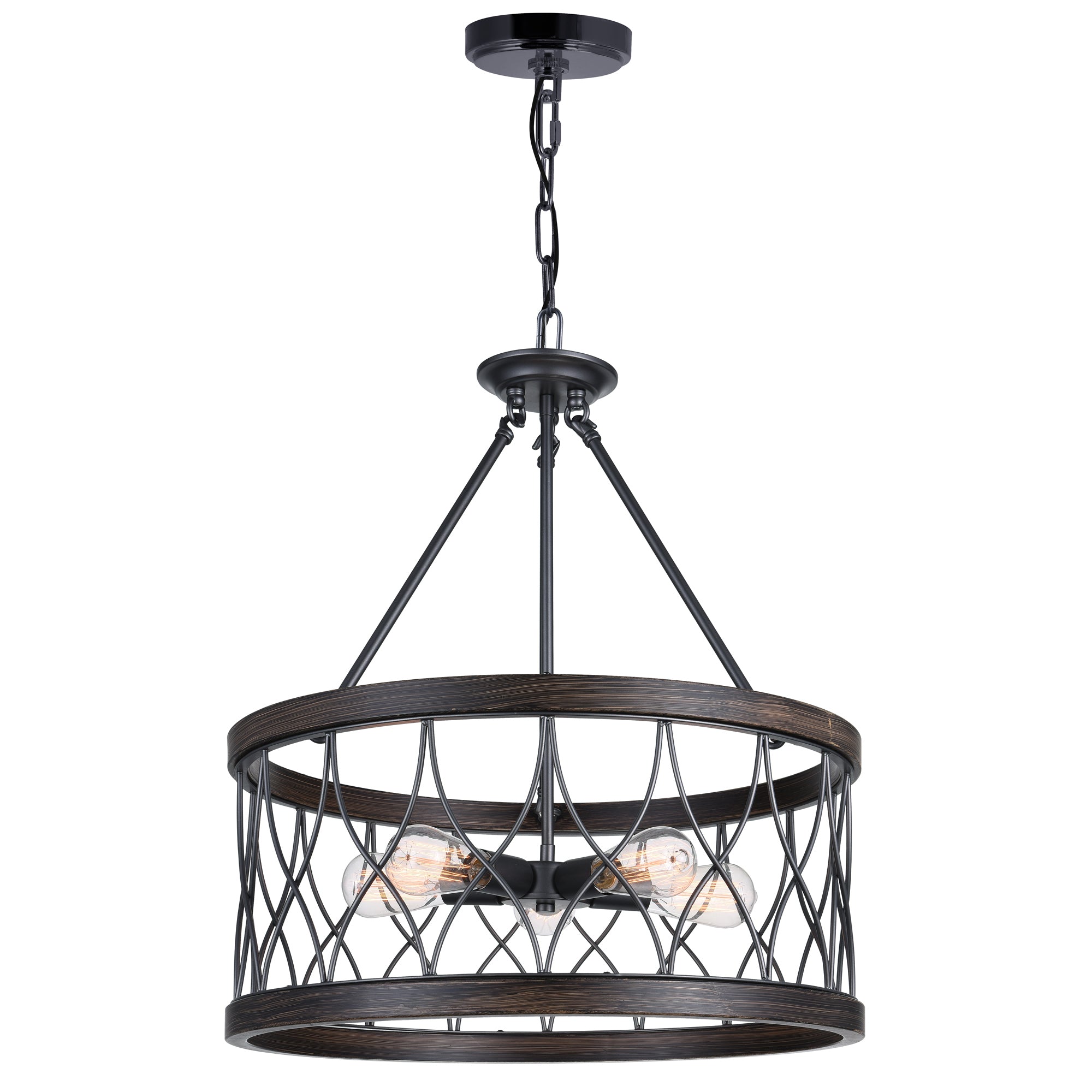 Amazon 5 Light Drum Shade Chandelier With Gun Metal Finish - CWI Lighting