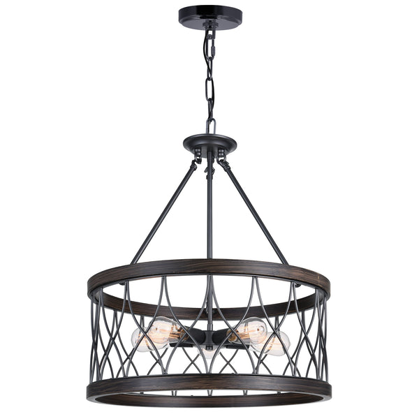 Amazon 5 Light Drum Shade Chandelier With Gun Metal Finish - CWI Lighting