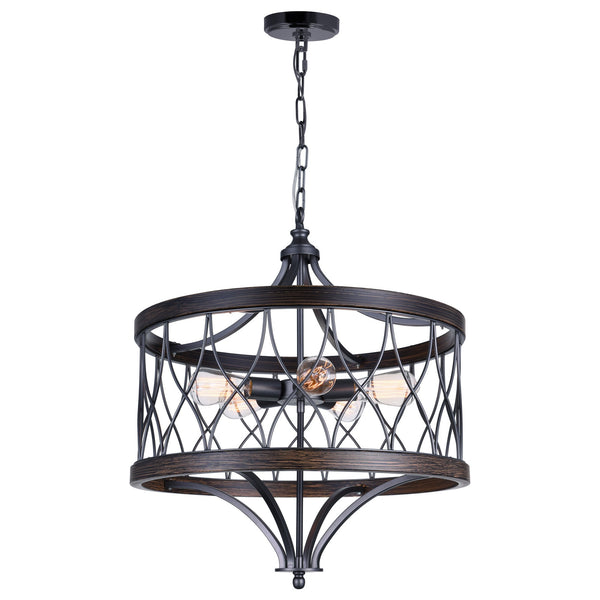 Amazon 5 Light Drum Shade Chandelier With Gun Metal Finish - CWI Lighting