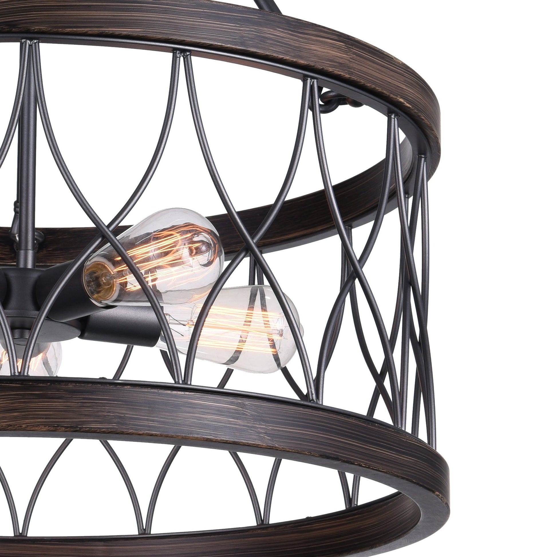 Amazon 5 Light Drum Shade Chandelier With Gun Metal Finish - CWI Lighting