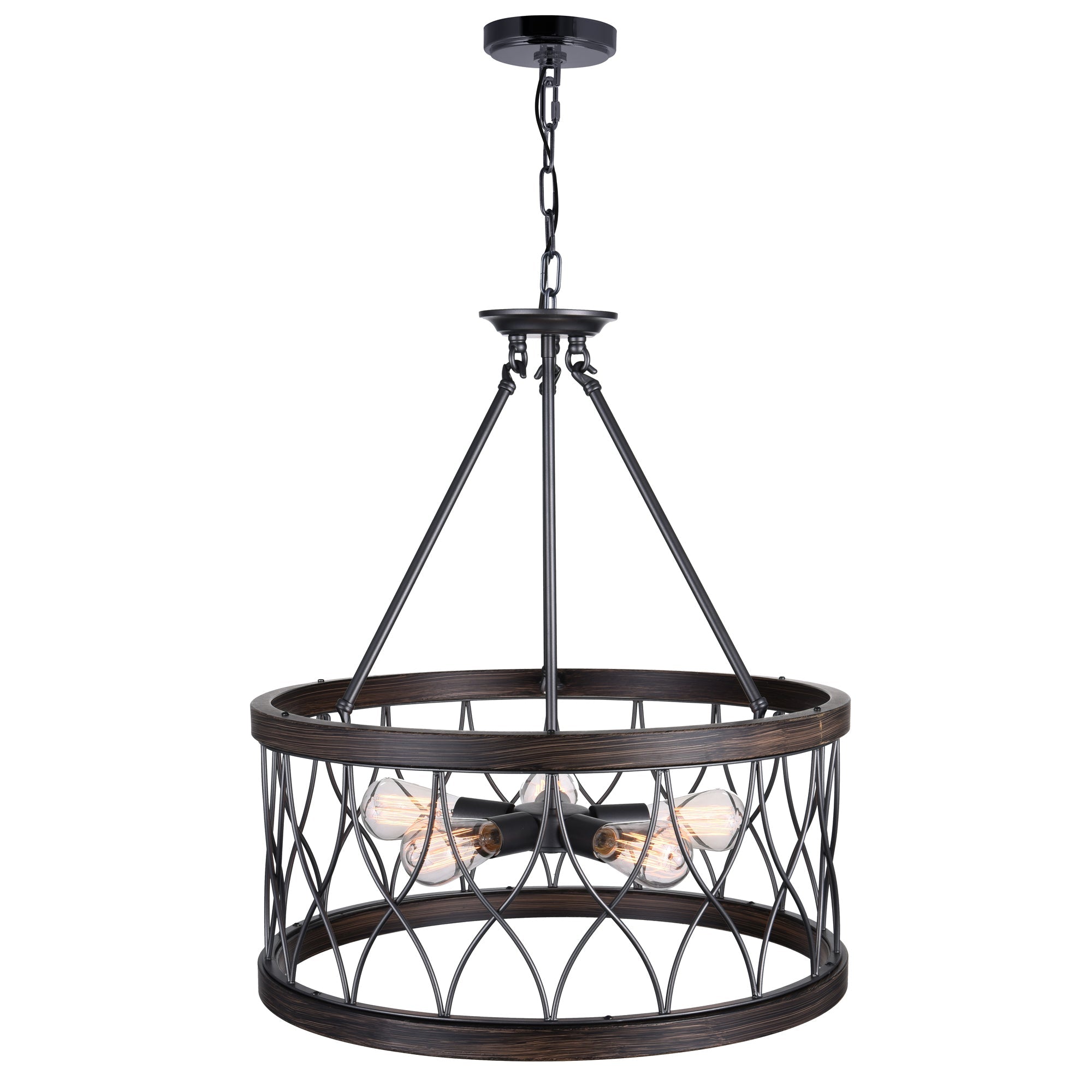 Amazon 5 Light Drum Shade Chandelier With Gun Metal Finish - CWI Lighting