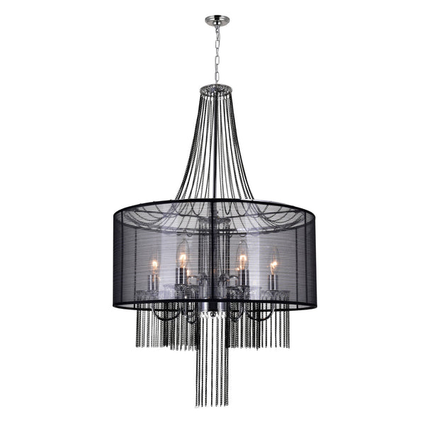 Amelia 6 Light Drum Shade Chandelier With Chrome Finish - CWI Lighting