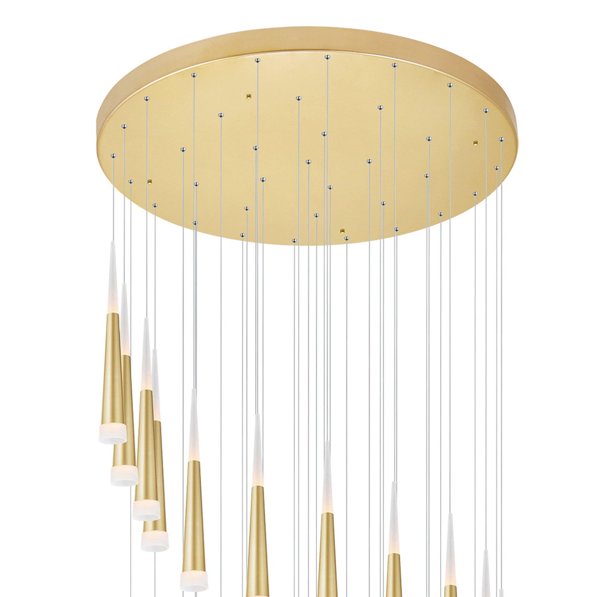 Andes Integrated LED Satin Gold Multi Light Pendant - CWI Lighting