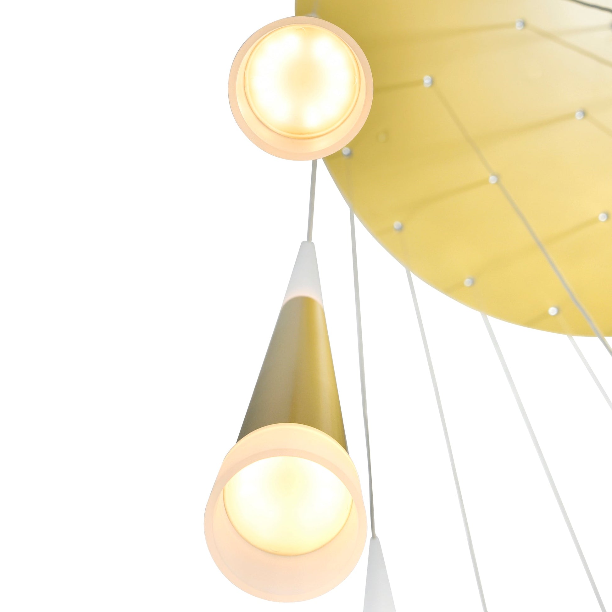 Andes Integrated LED Satin Gold Multi Light Pendant - CWI Lighting