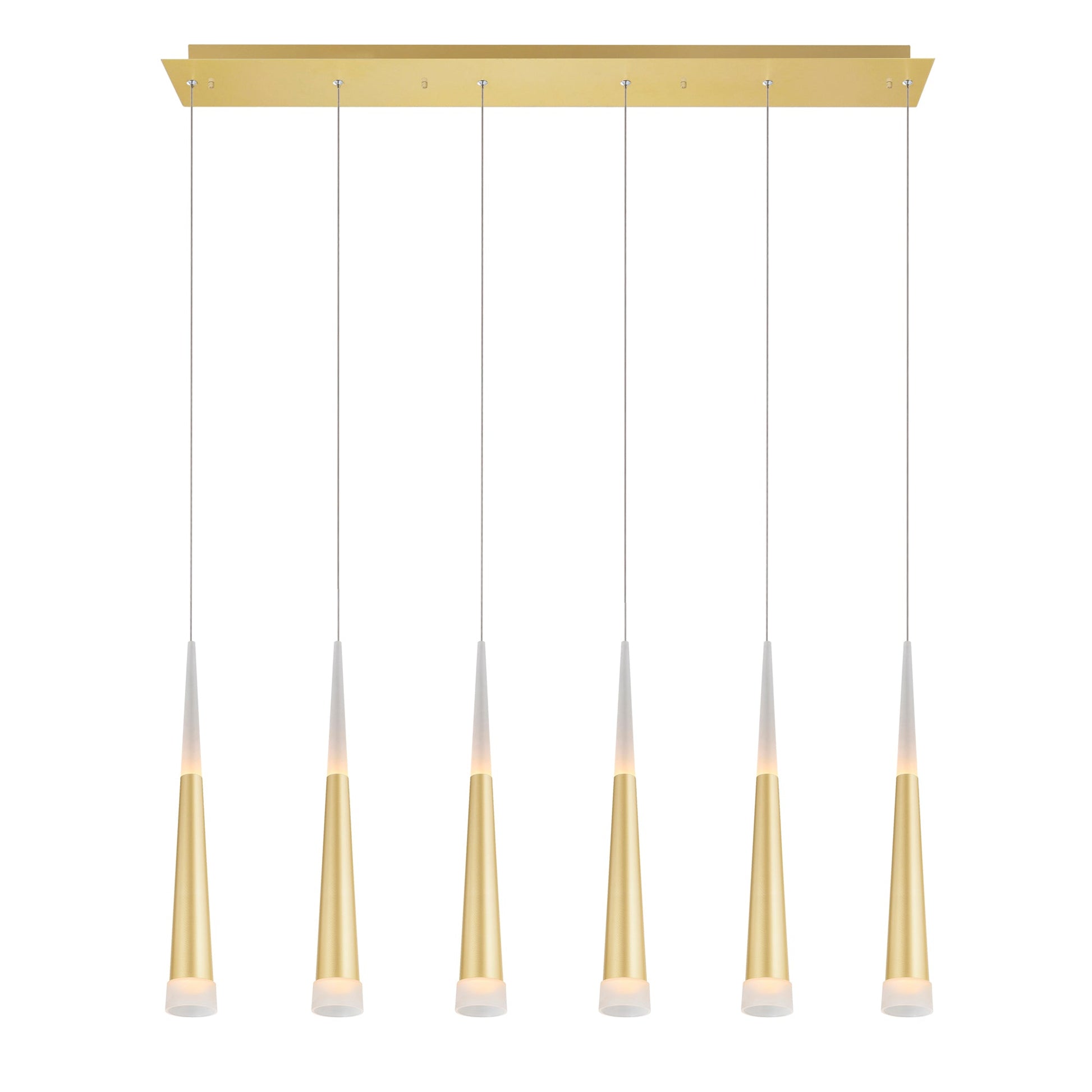 Andes Integrated LED Satin Gold Pool Table Light - CWI Lighting
