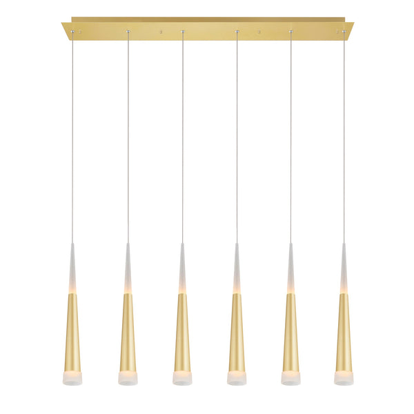 Andes Integrated LED Satin Gold Pool Table Light - CWI Lighting