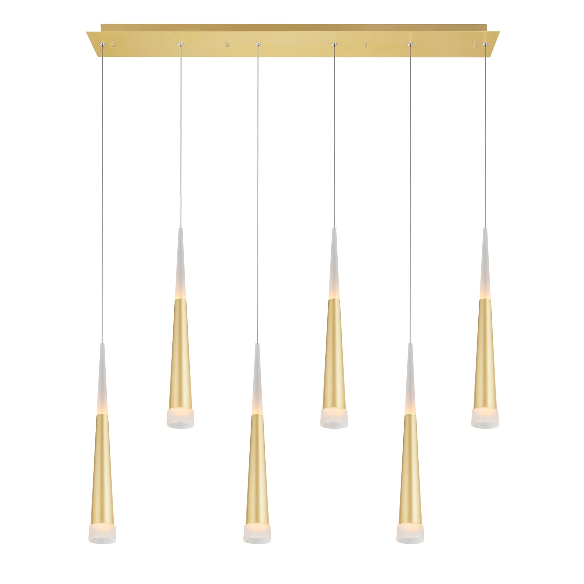 Andes Integrated LED Satin Gold Pool Table Light - CWI Lighting