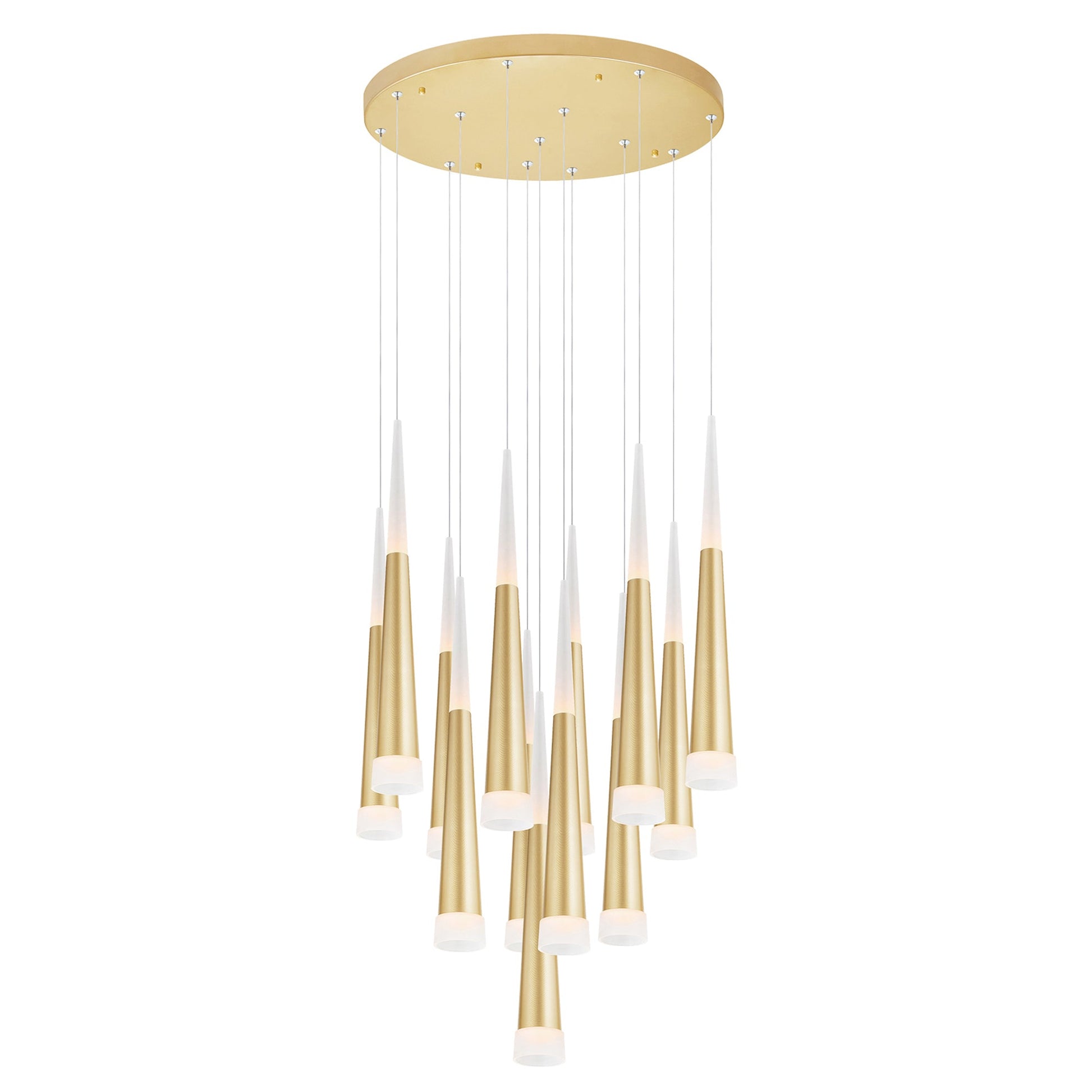 Andes LED Multi Light Pendant With Satin Gold Finish - CWI Lighting