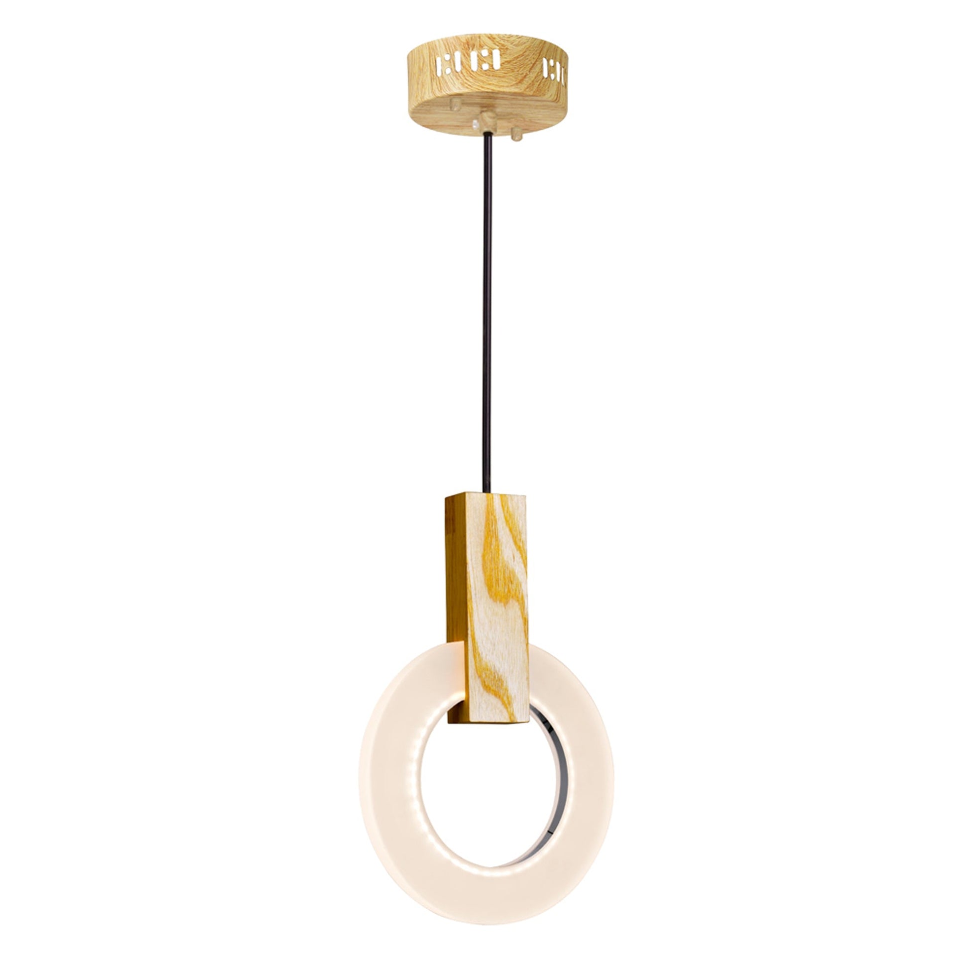 Anello LED Mini Pendant With White Oak Finish - CWI Lighting