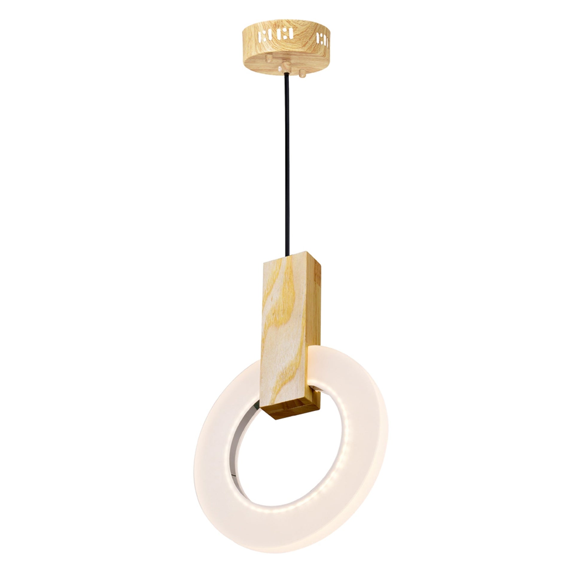 Anello LED Mini Pendant With White Oak Finish - CWI Lighting