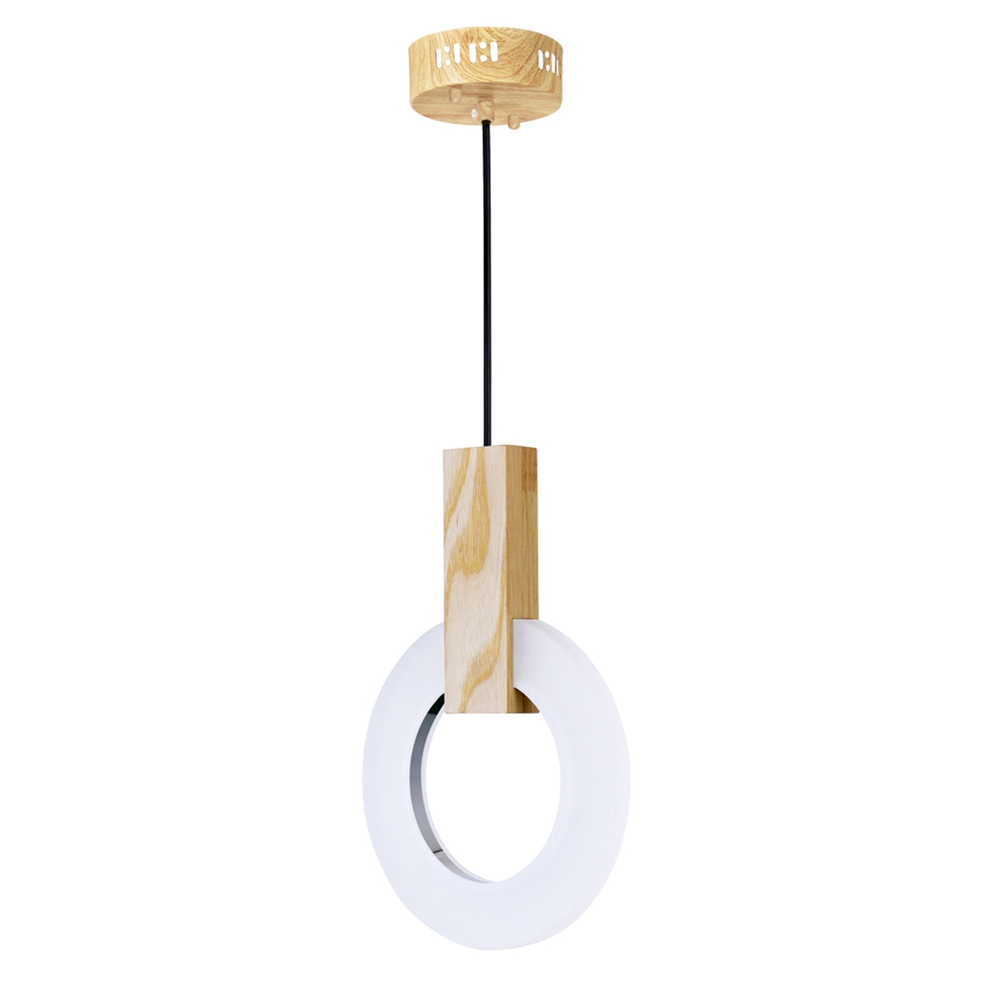 Anello LED Mini Pendant With White Oak Finish - CWI Lighting