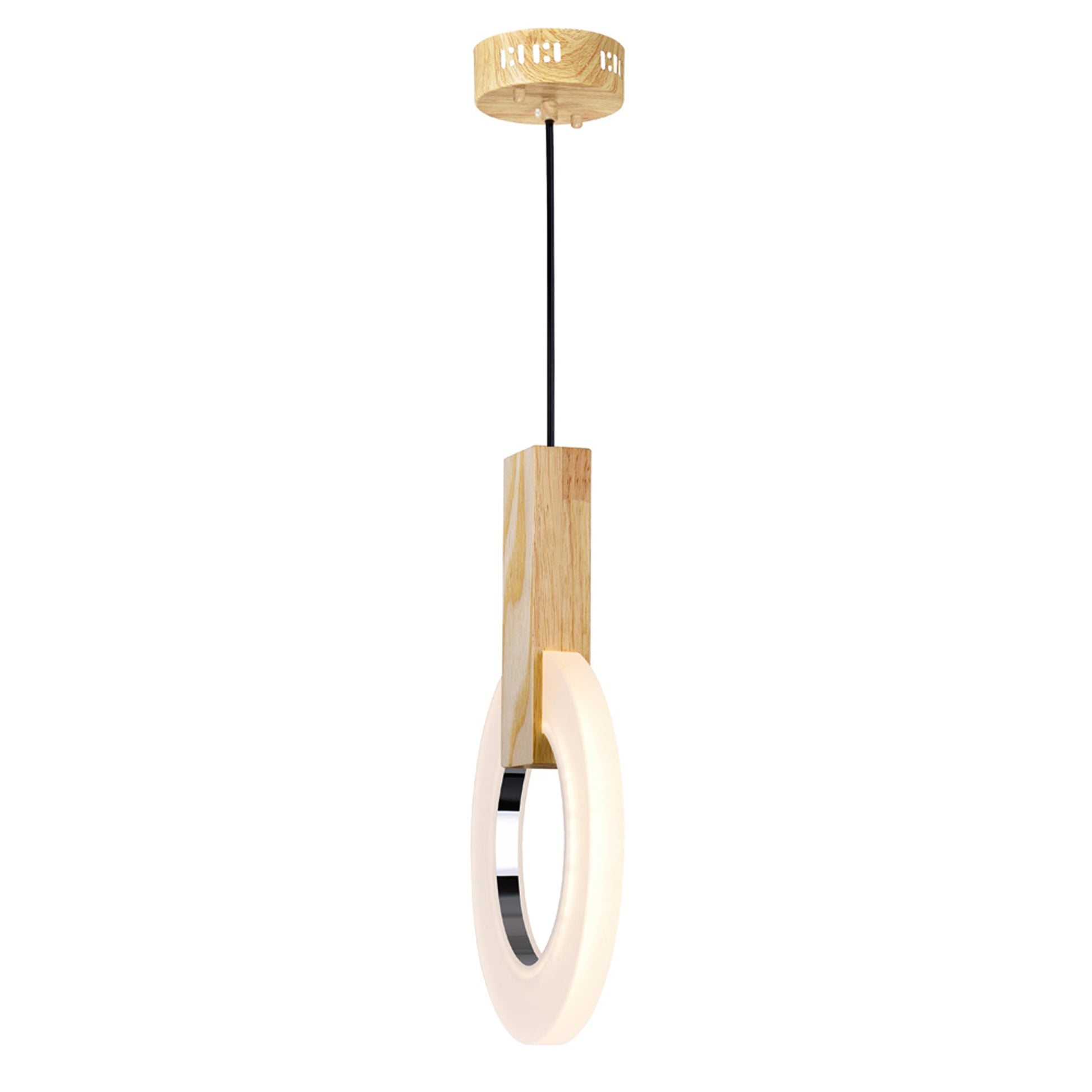 Anello LED Mini Pendant With White Oak Finish - CWI Lighting