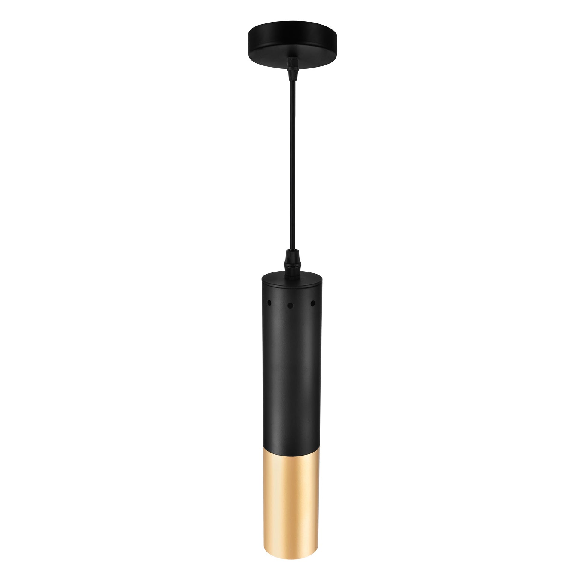 Anem 1 Light Matte Black & Satin Gold Down Mini Pendant - CWI Lighting