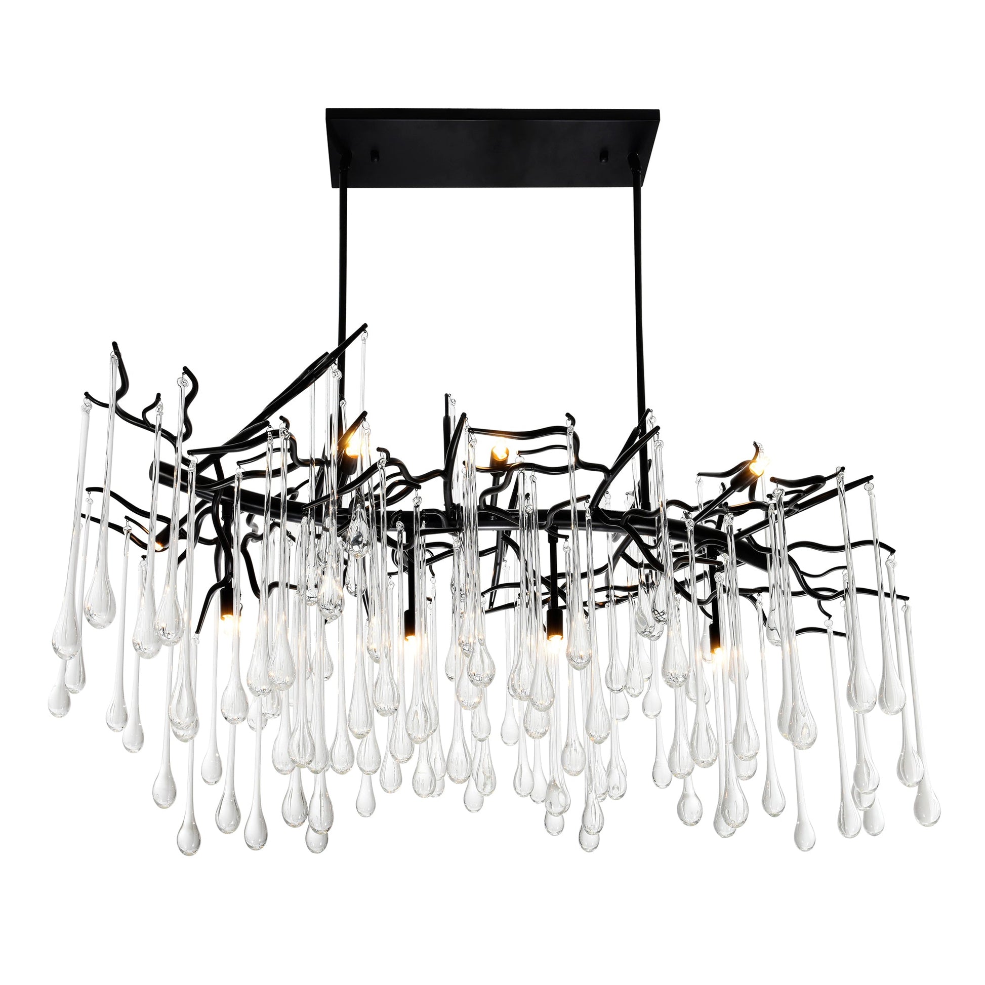 Anita 10 Light Black Chandelier - CWI Lighting