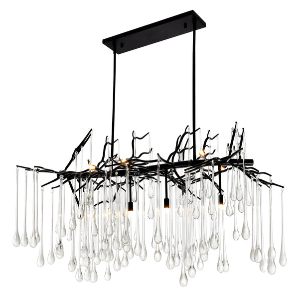 Anita 10 Light Black Chandelier - CWI Lighting