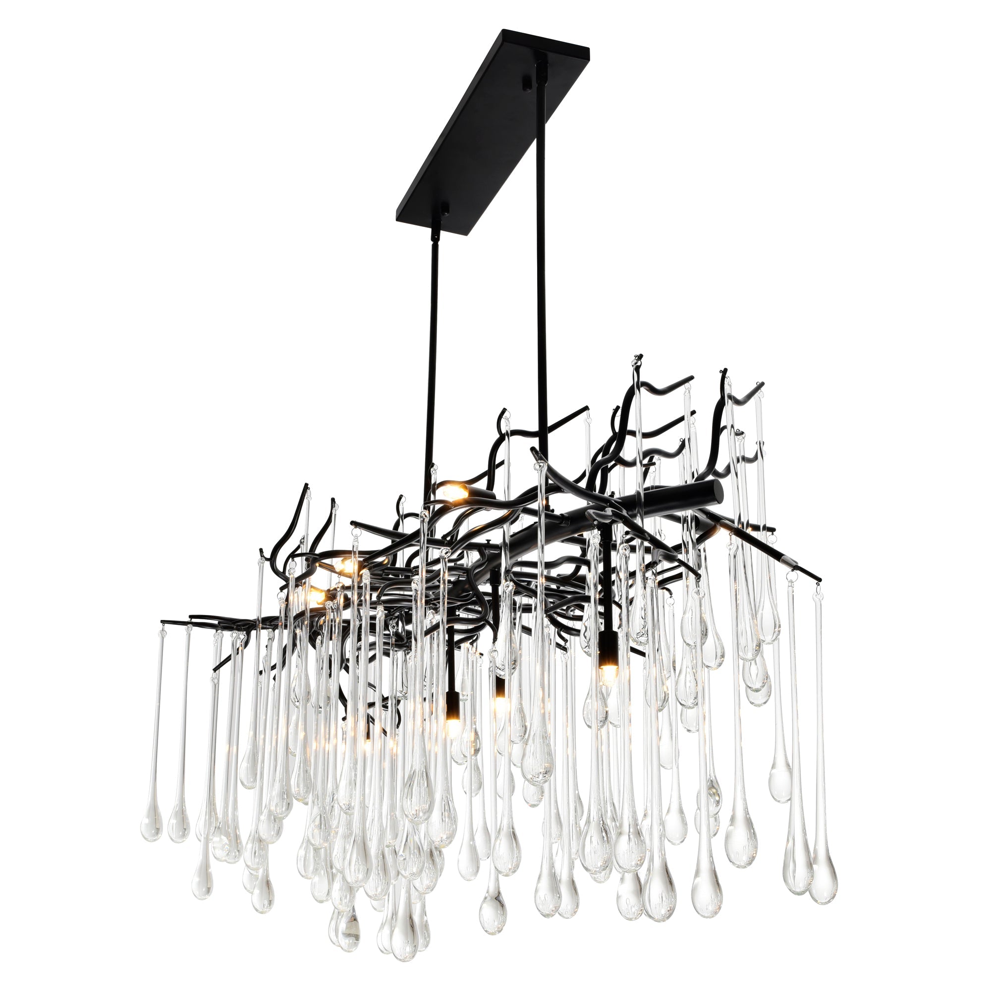 Anita 10 Light Black Chandelier - CWI Lighting